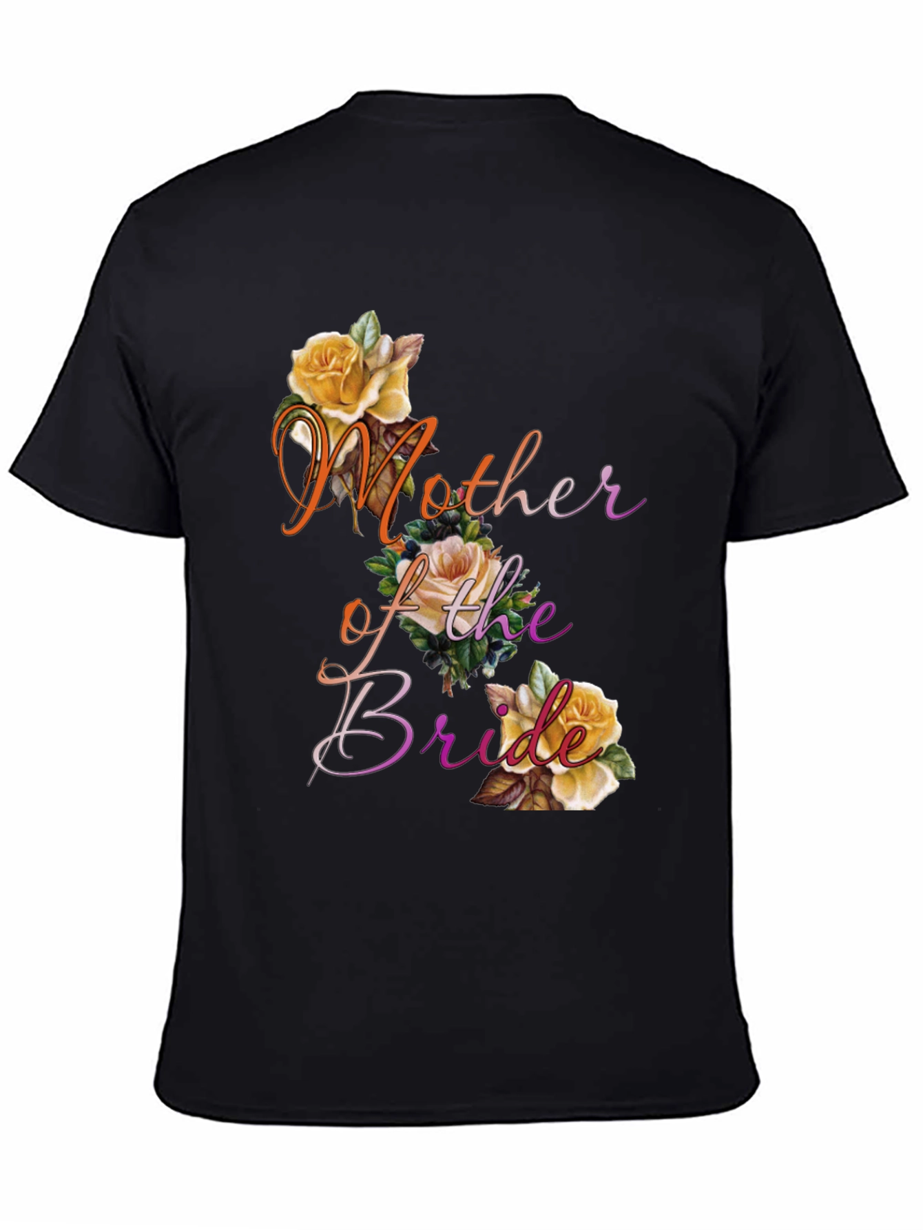 Black Mother of the Bride Floral T-Shirt view 4