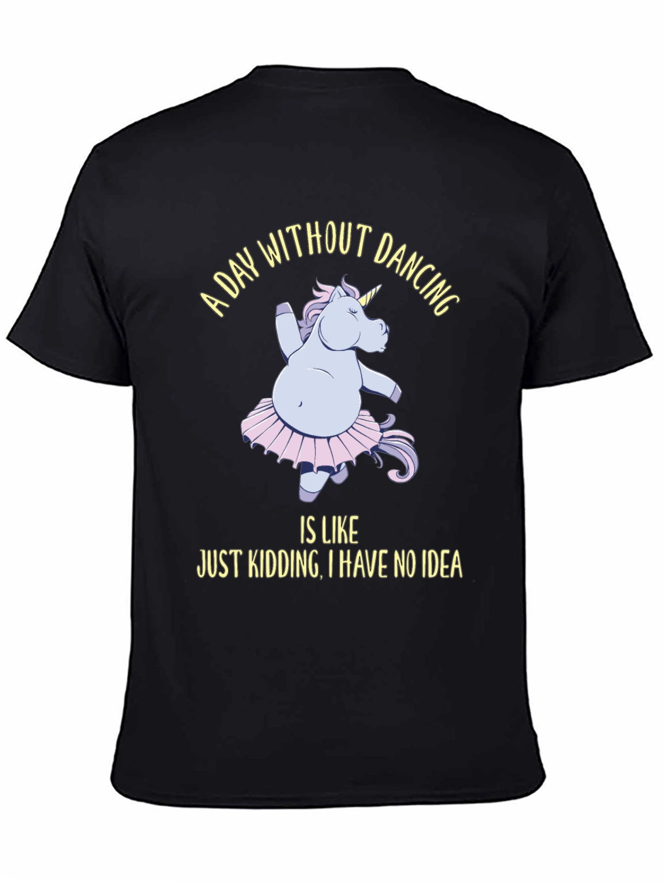 Black Dancing Unicorn T-Shirt - A Day Without Dancing view 4
