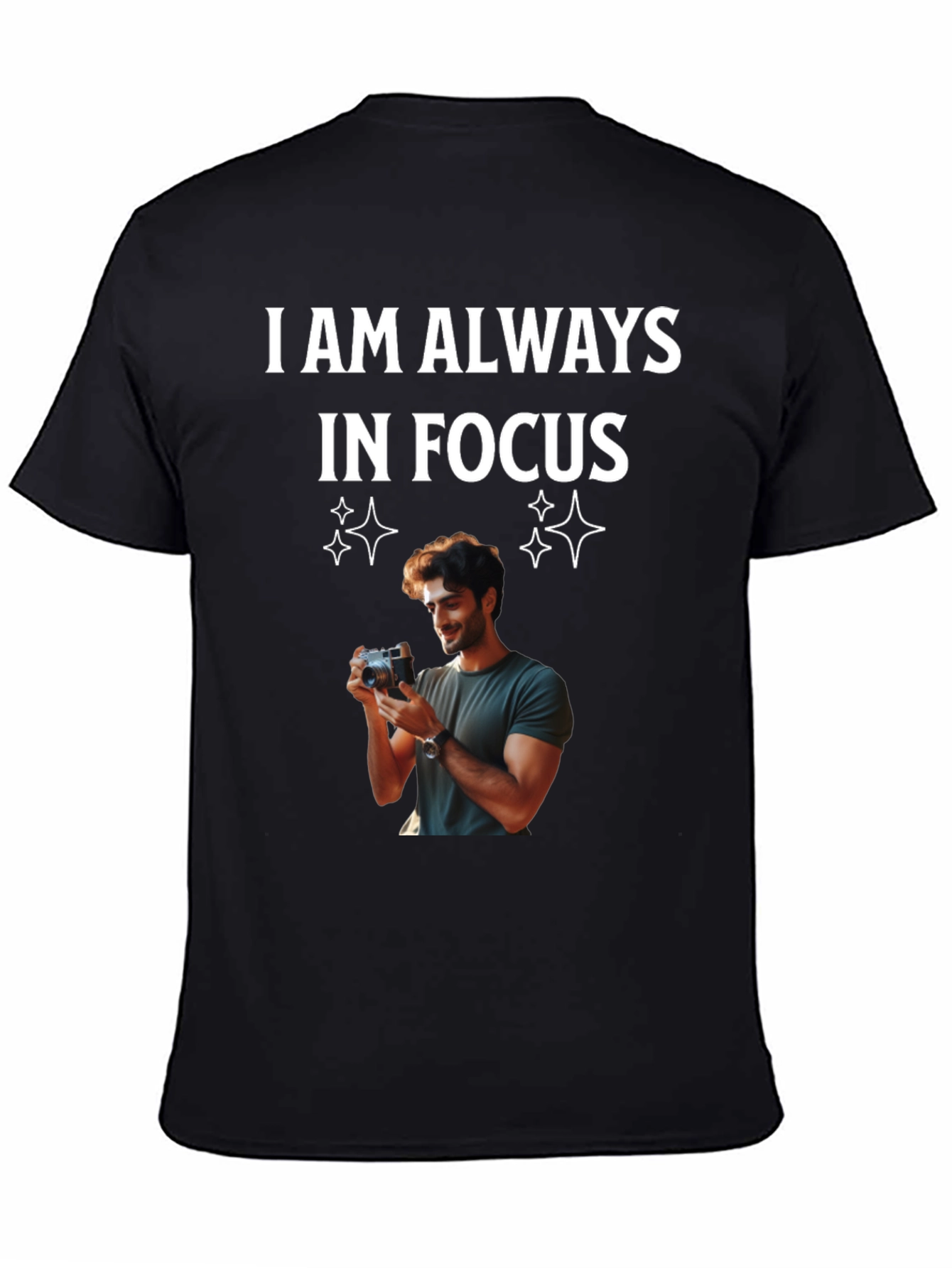 Black Always in Focus T-Shirt - Photographer Tee view 4