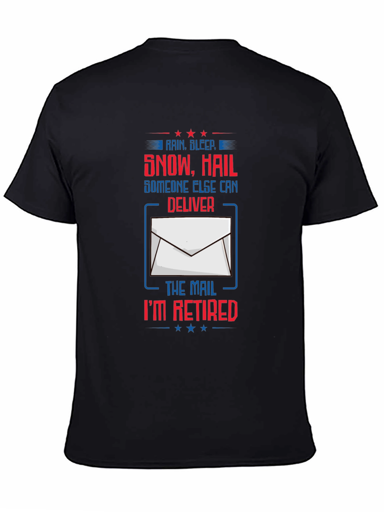 Black Retired Mail Carrier T-Shirt view 4