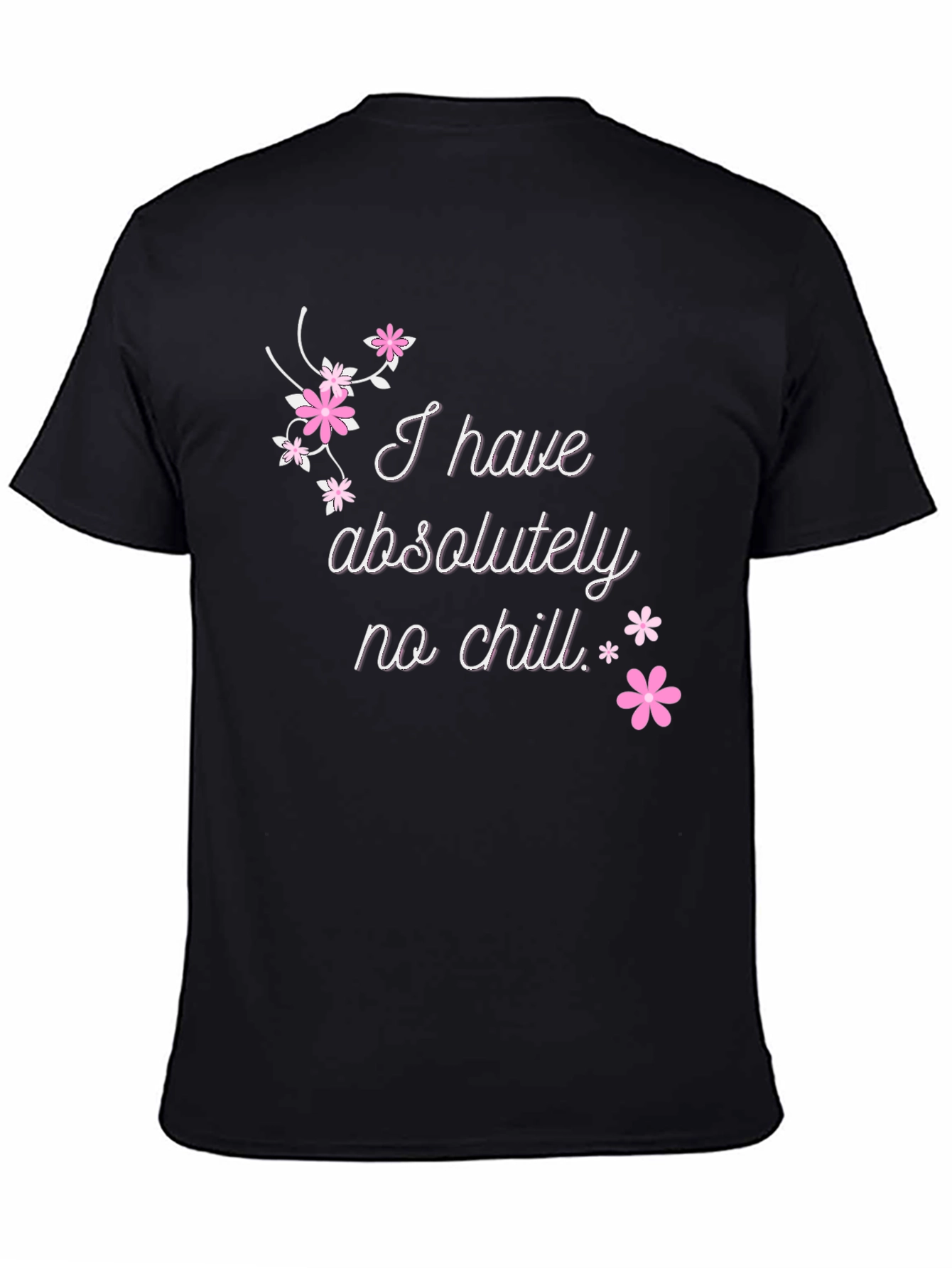 Black Funny "No Chill" Graphic Tee - Casual Black T-Shirt view 4
