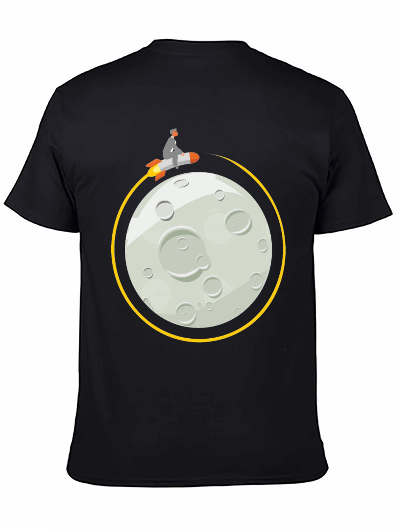 Black Rocket Man on the Moon T-Shirt view 4