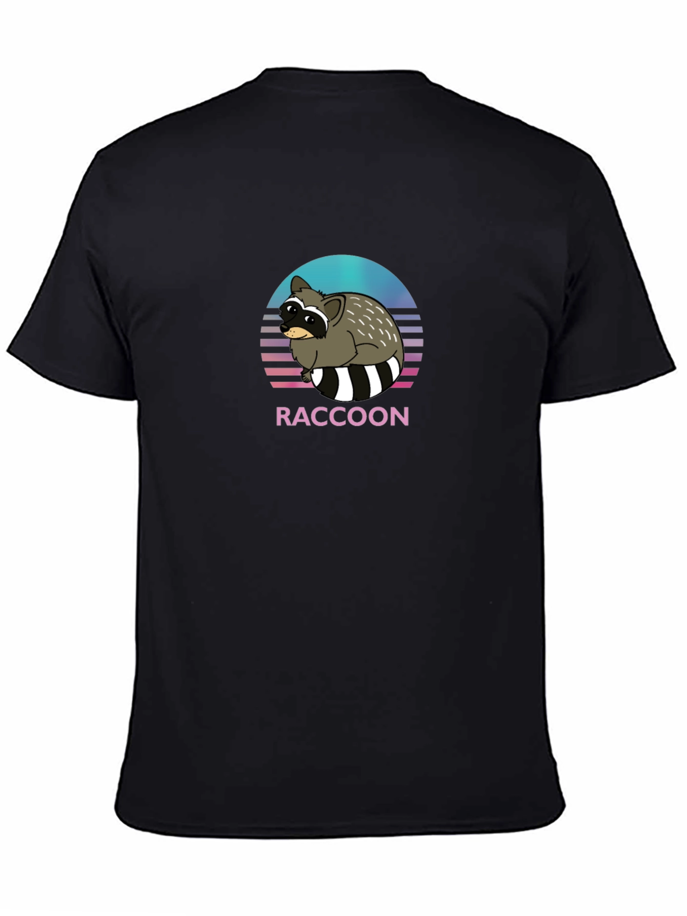 Black Retro Raccoon Graphic T-Shirt - Unisex view 4