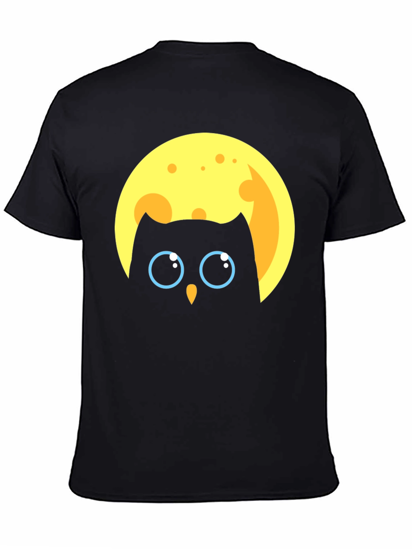 Black Owl in Moon Graphic T-Shirt - Unique Design view 4