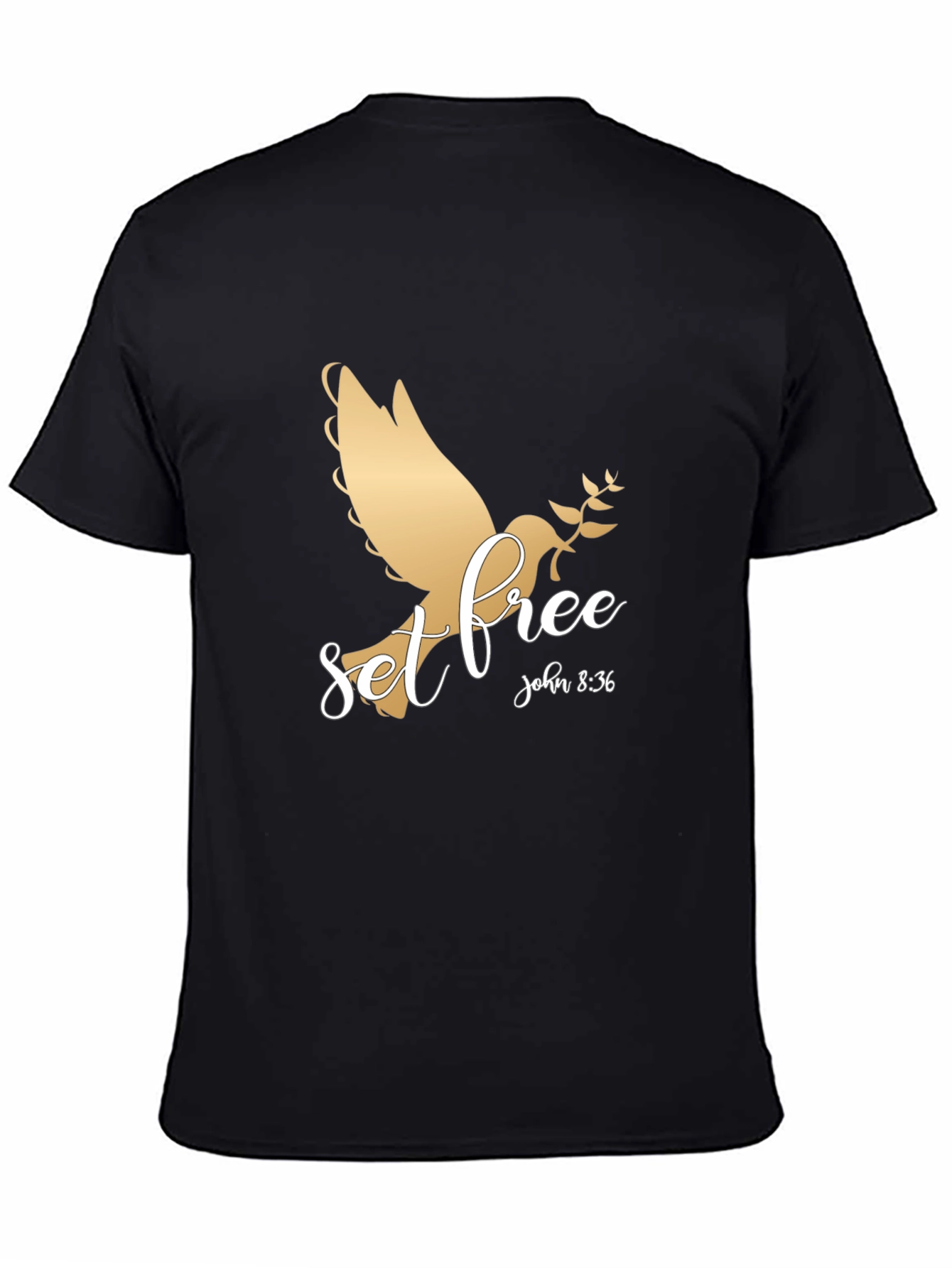 Black Set Free Graphic T-Shirt - Christian Apparel view 4