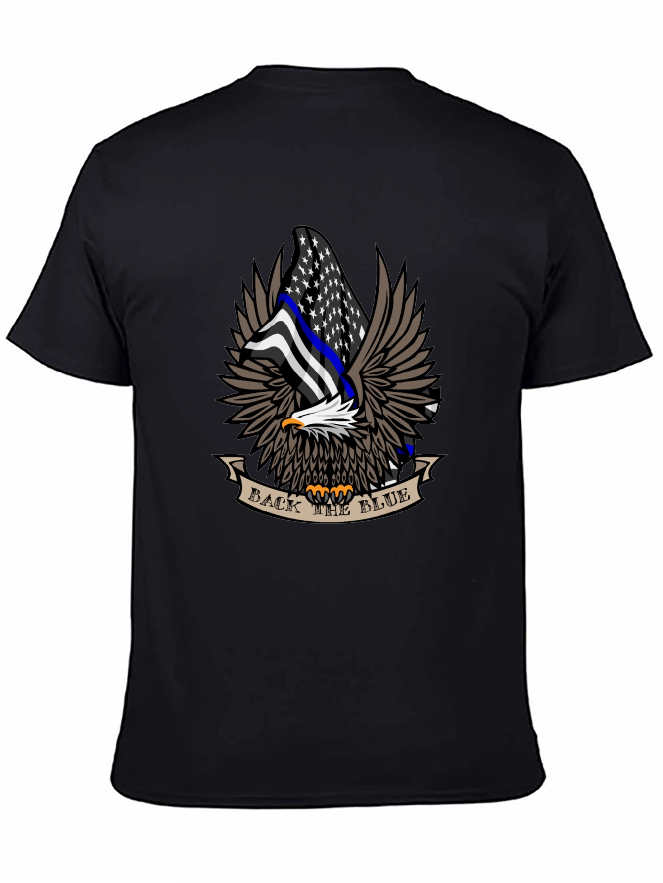 Black Back the Blue Eagle Graphic T-Shirt view 4