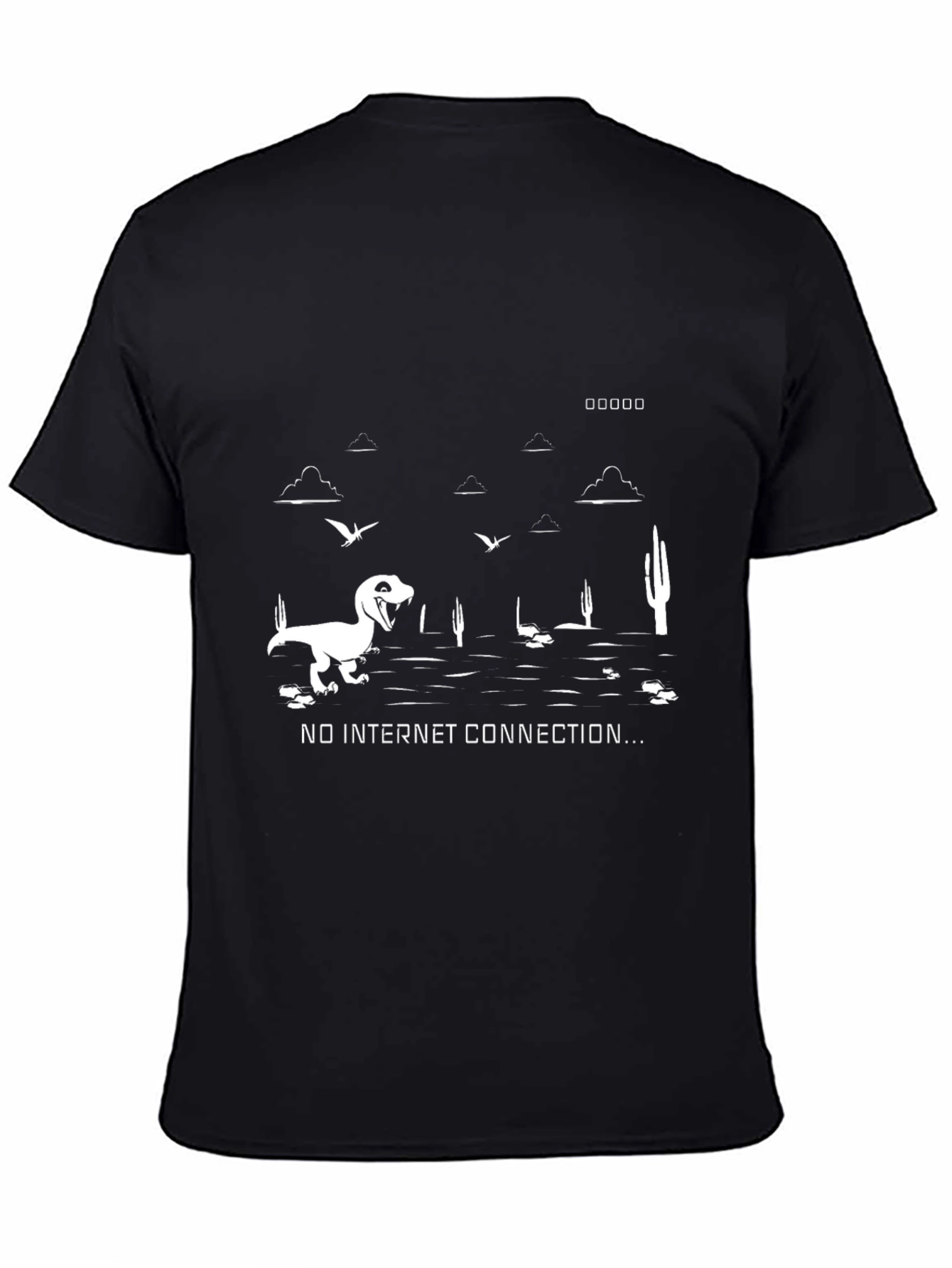 Black No Internet Connection T-Shirt view 4