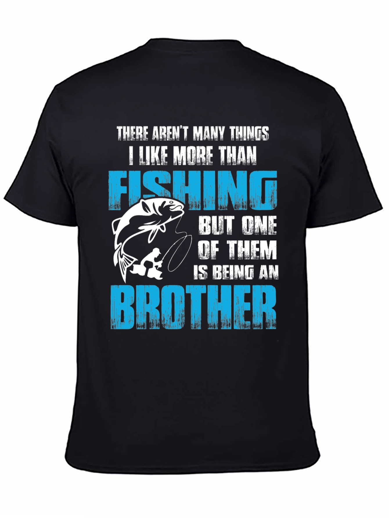 Black Fishing Brother T-Shirt - Men's Graphic Tee view 4