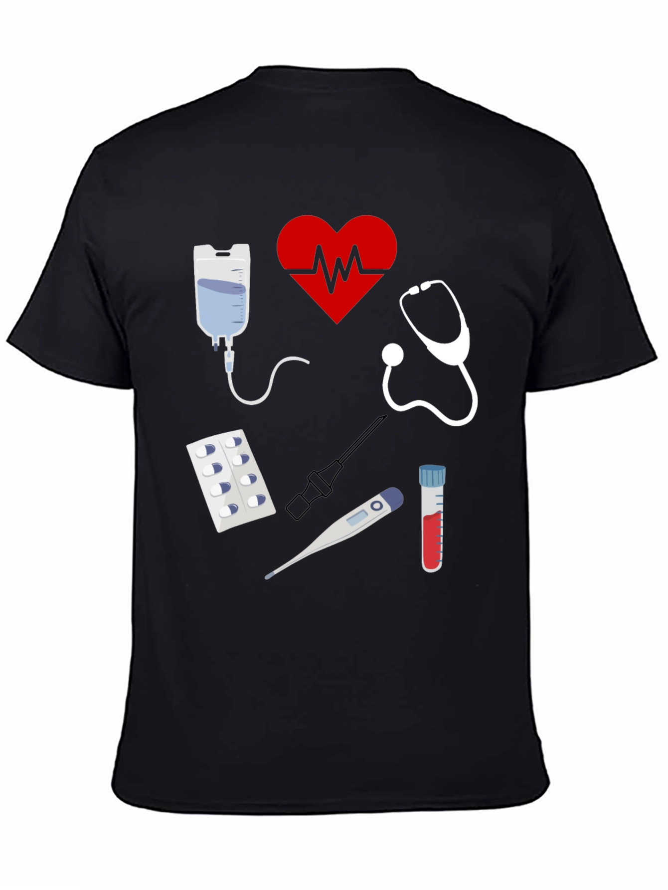 Black Medical Graphic Tee - Doctor Nurse Gift T-Shirt view 4