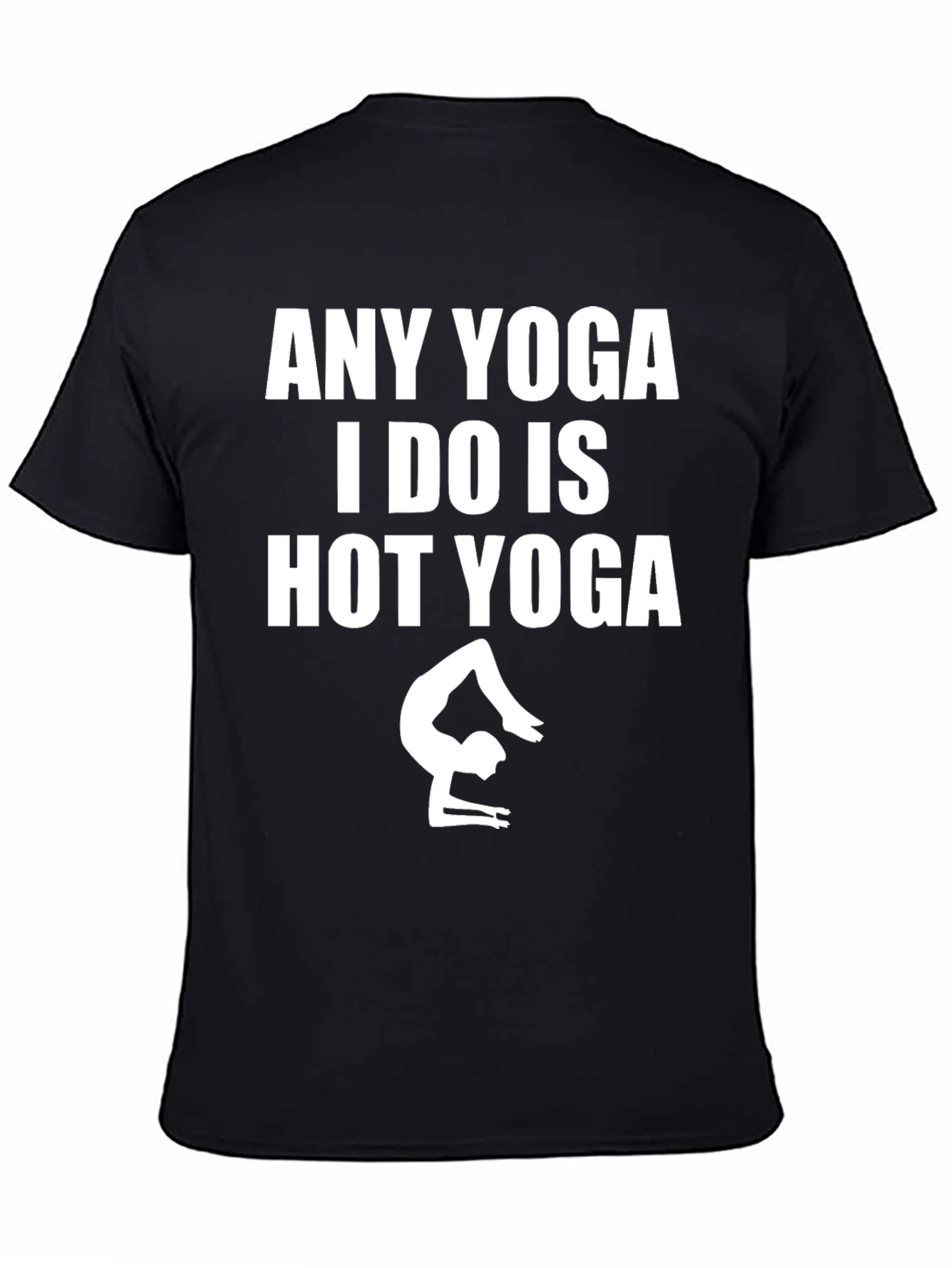 Black Funny Hot Yoga T-Shirt - Men's Graphic Tee view 4