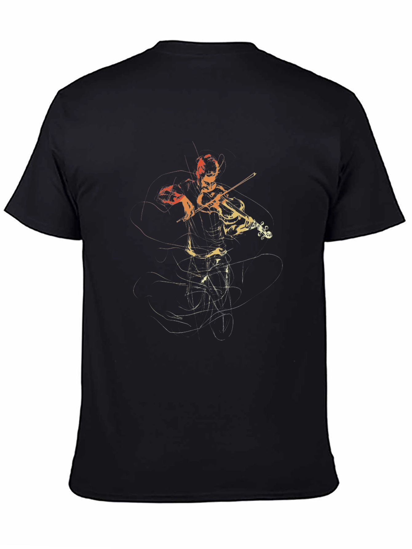 Black Violinist Graphic Black T-Shirt view 4