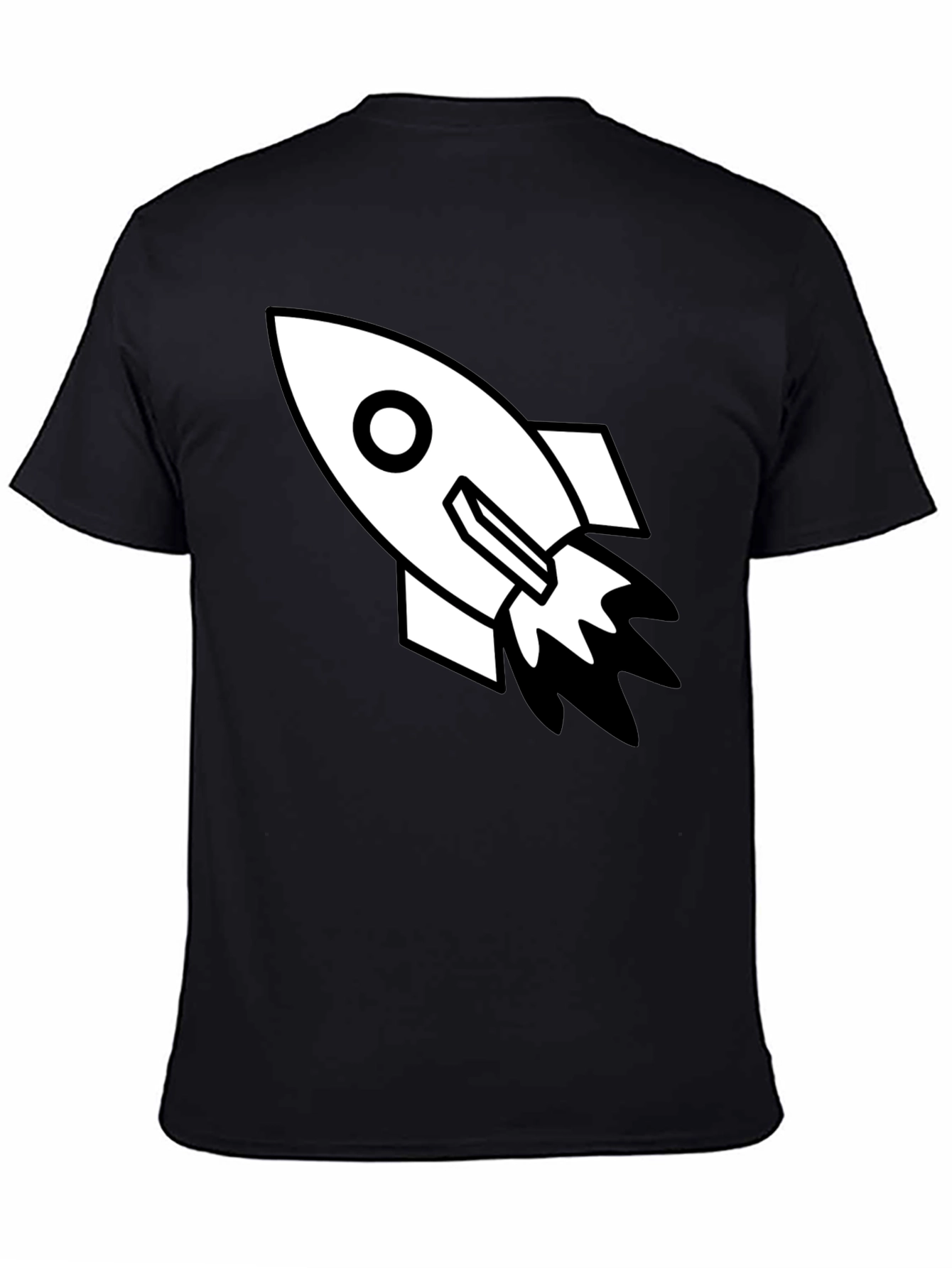 Black Rocket Graphic Tee - Black Cotton Blend view 4