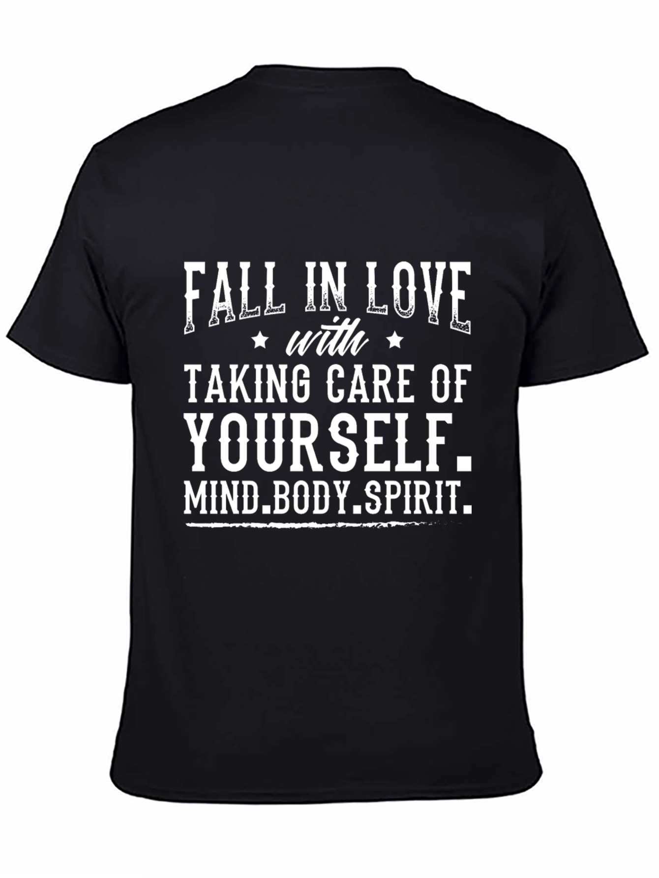 Black Fall in Love Self Care Graphic T-Shirt view 4