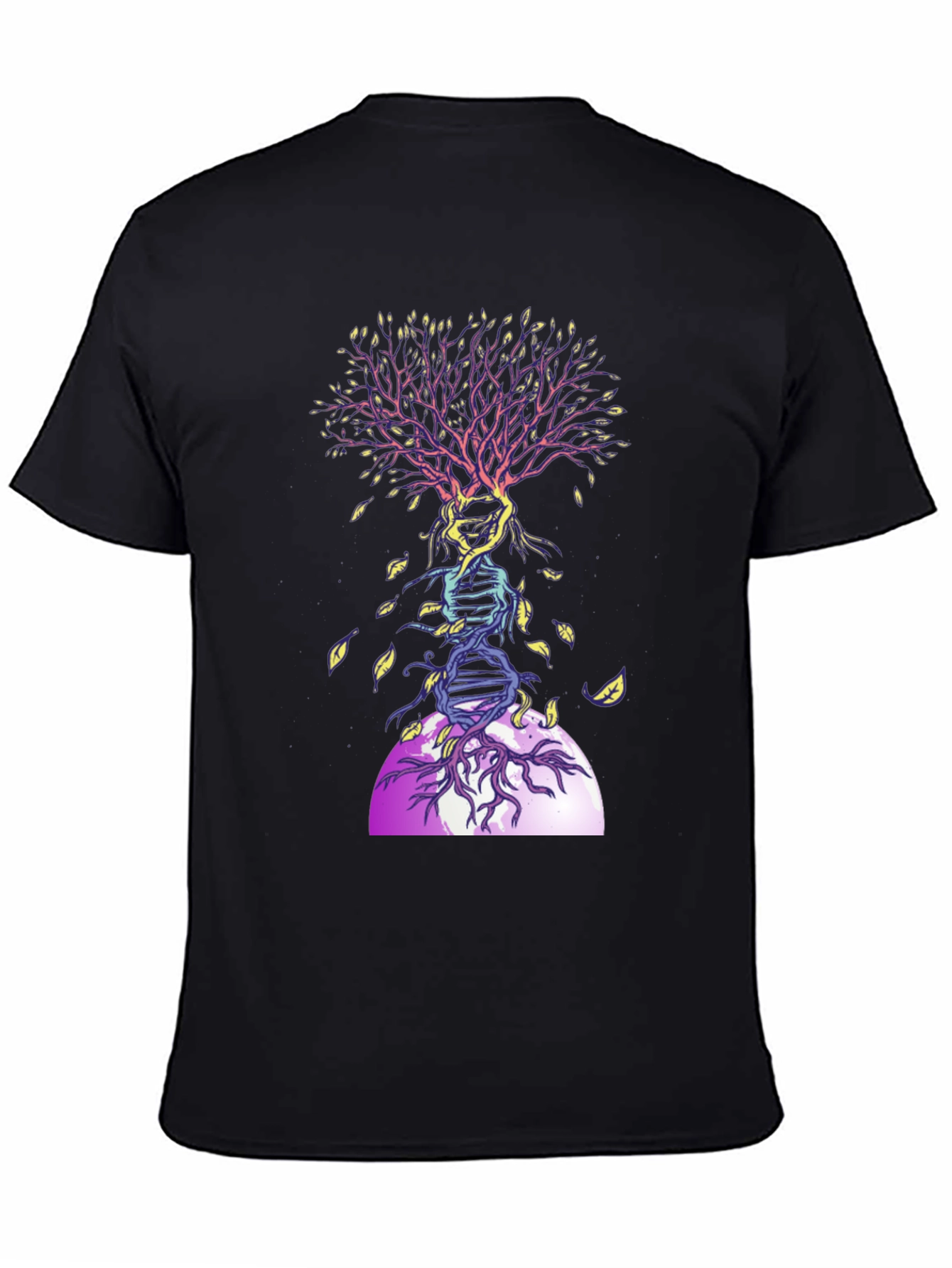 Black DNA Tree Graphic Tee - Nature & Science T-Shirt view 4