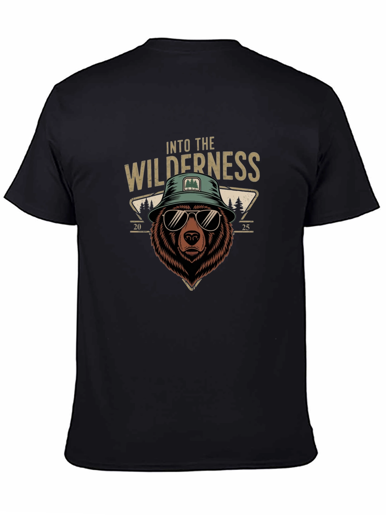 Black Into the Wilderness Bear Graphic T-Shirt view 4