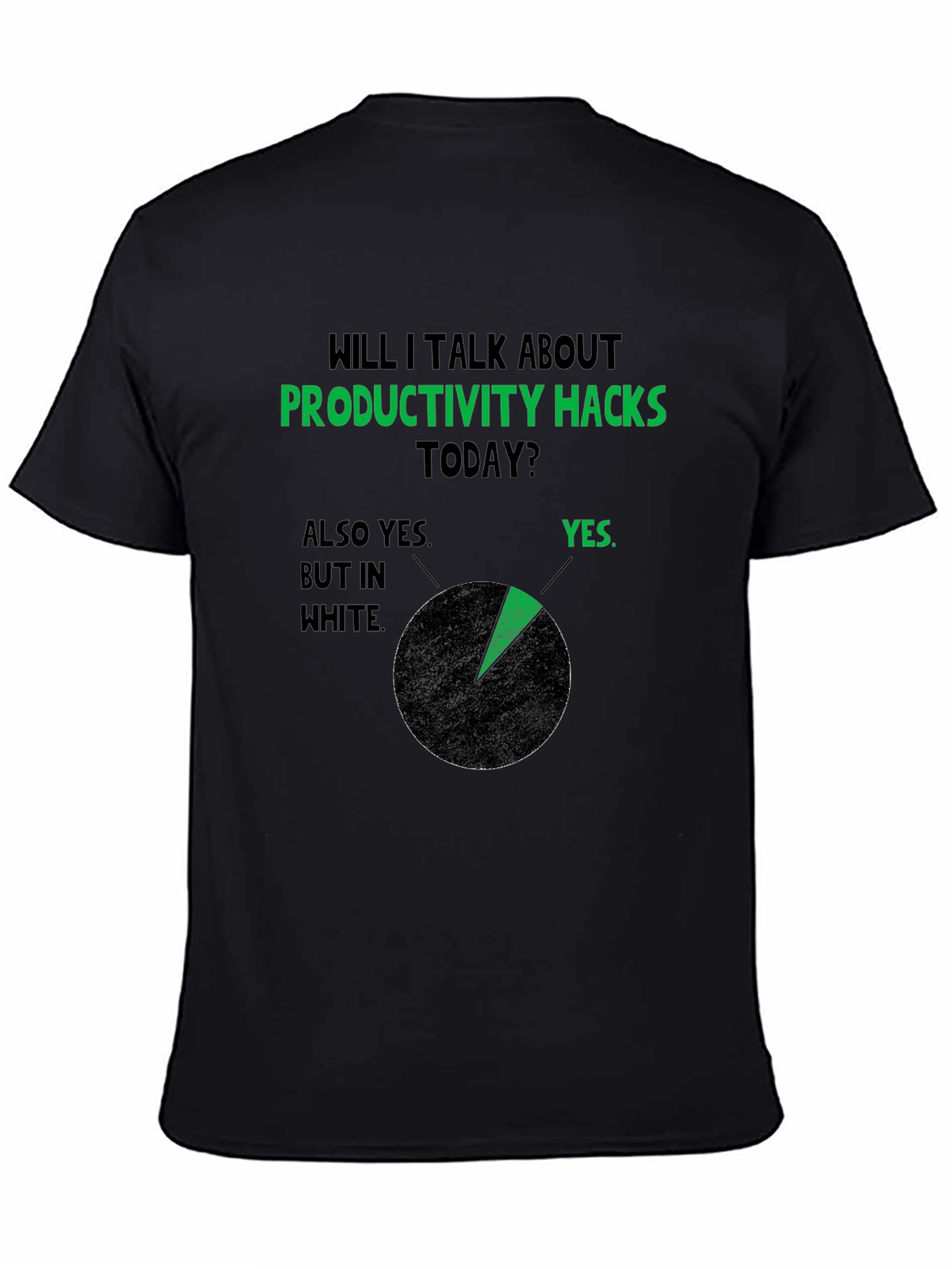 Black Productivity Hacks T-Shirt view 4