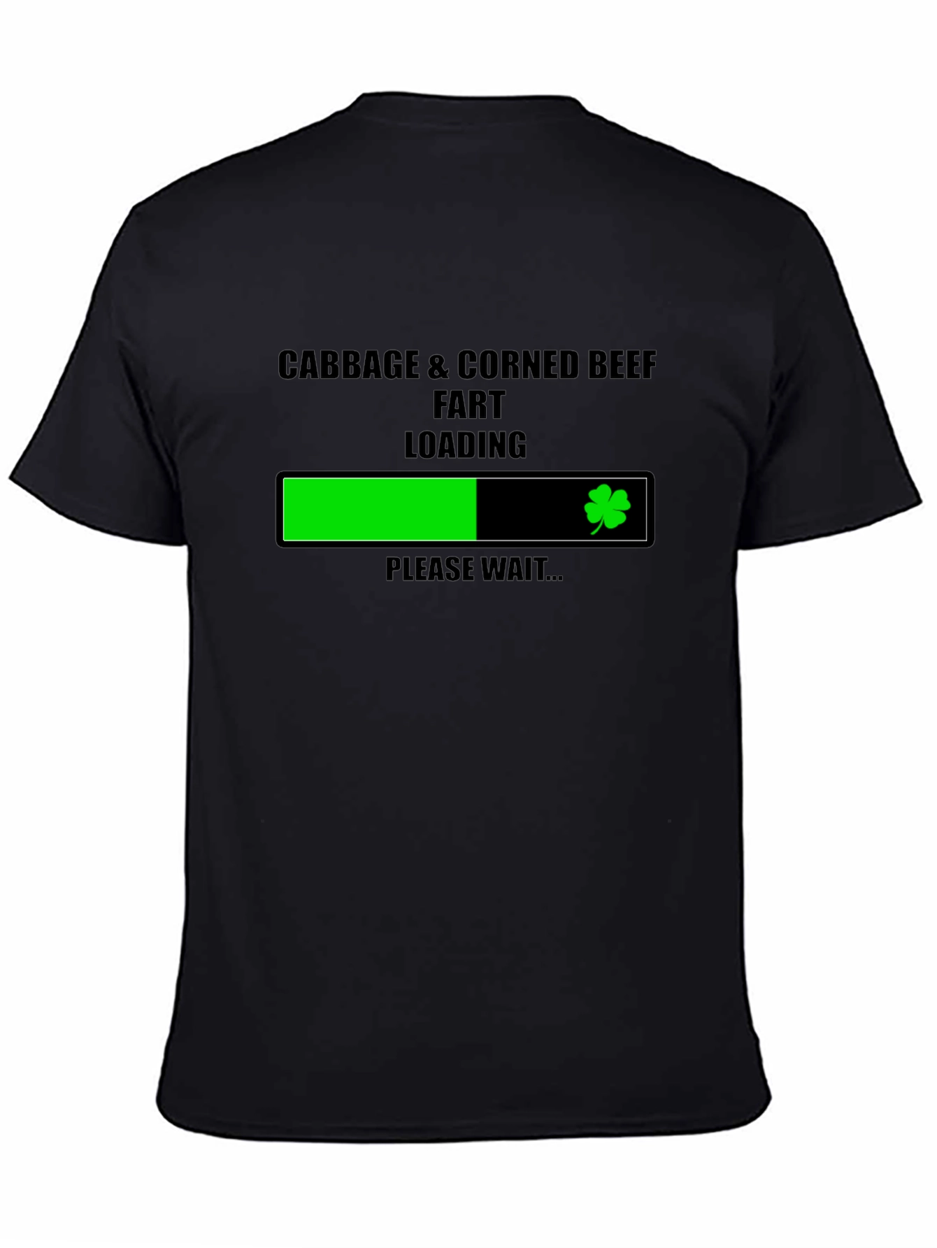 Black Cabbage & Corned Beef Fart Loading St. Patrick's Day T-Shirt view 4