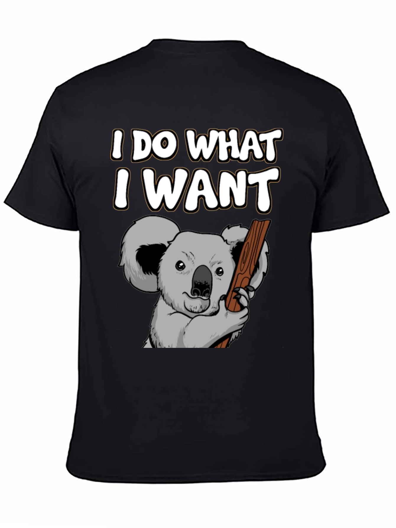 Black I Do What I Want Koala Graphic T-Shirt view 4
