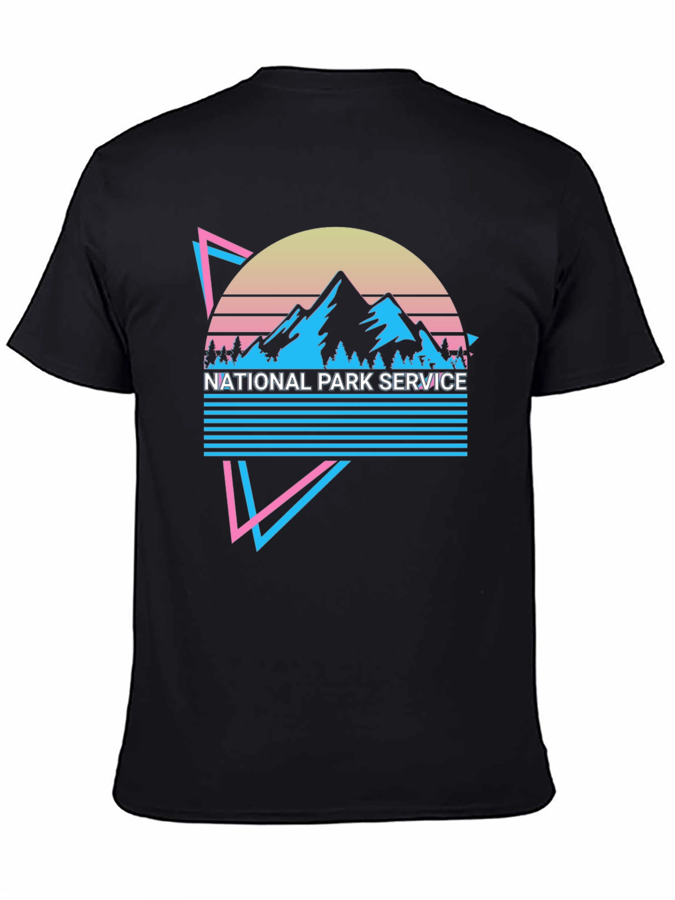 Black Retro National Park Service Graphic Tee view 4