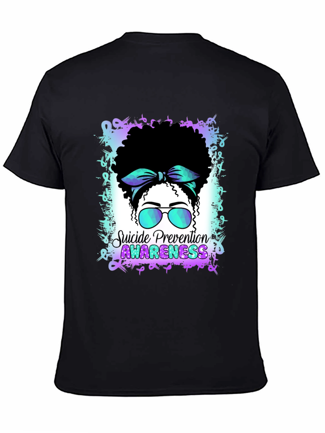 Black Suicide Prevention Awareness T-Shirt view 4