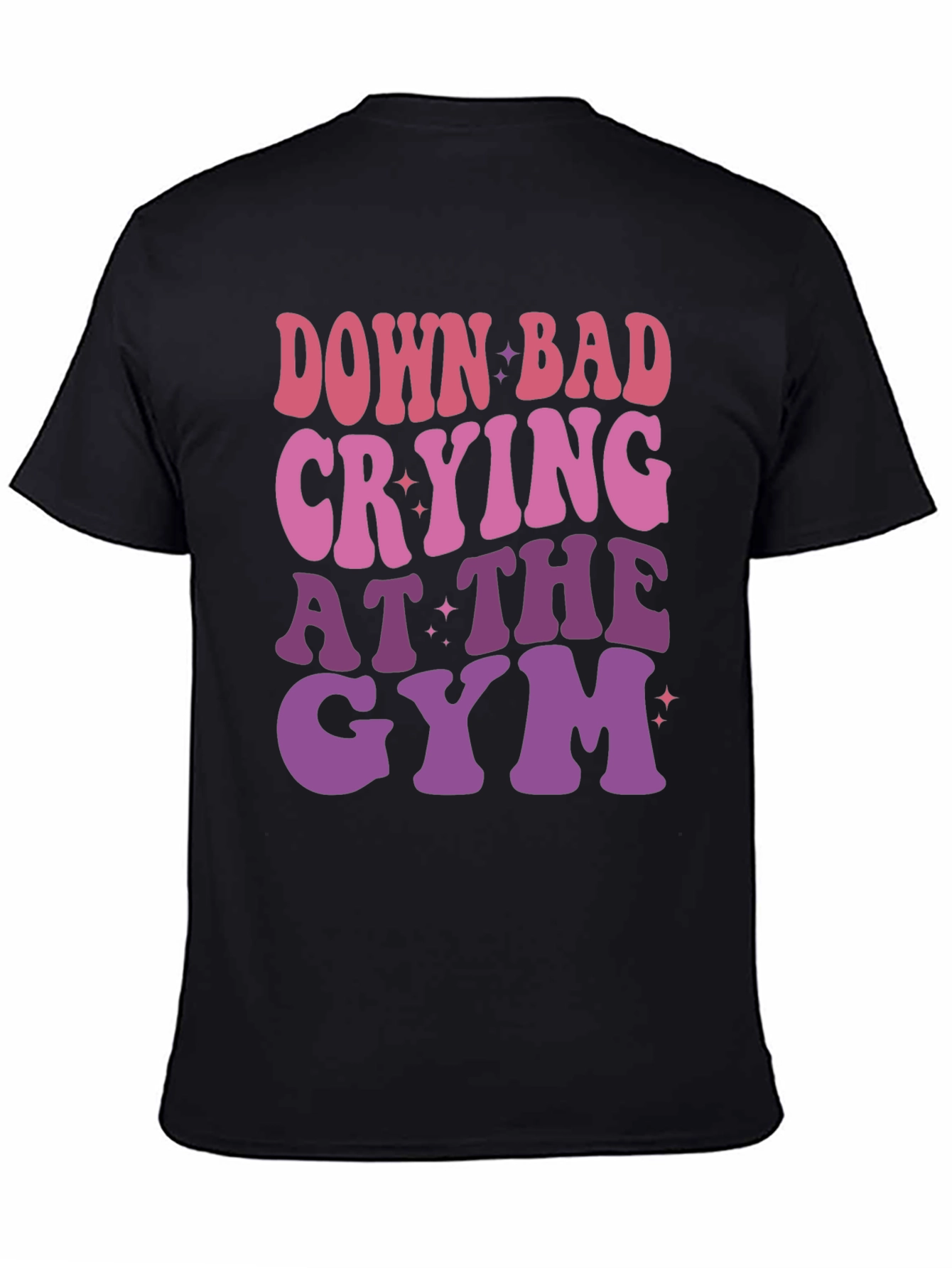 Black Down Bad Crying at The Gym Graphic T-Shirt view 4