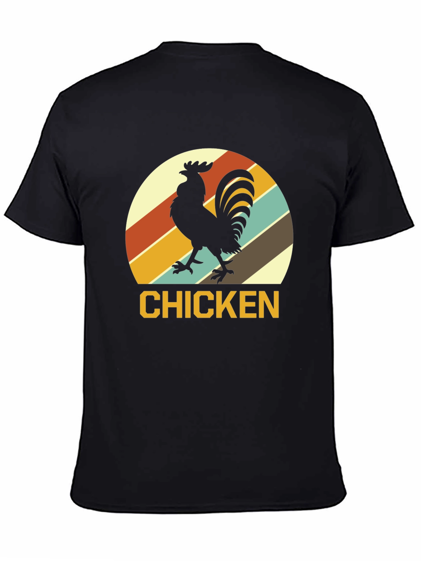 Black Retro Chicken Graphic T-Shirt - Black view 4