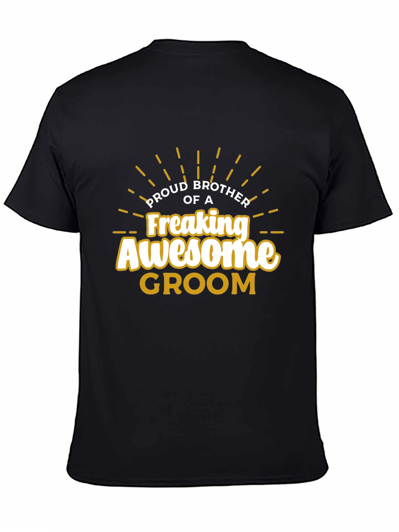 Black Proud Brother of an Awesome Groom T-Shirt view 4