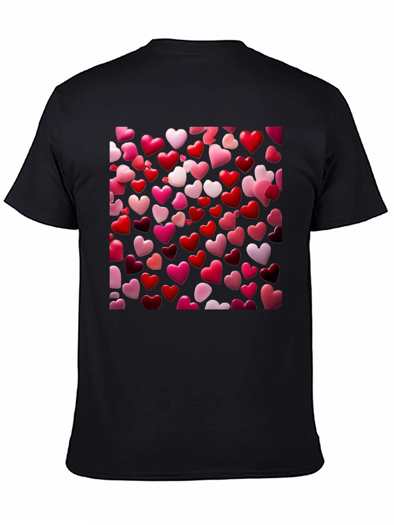 Black Heart Patterned T-Shirt view 4