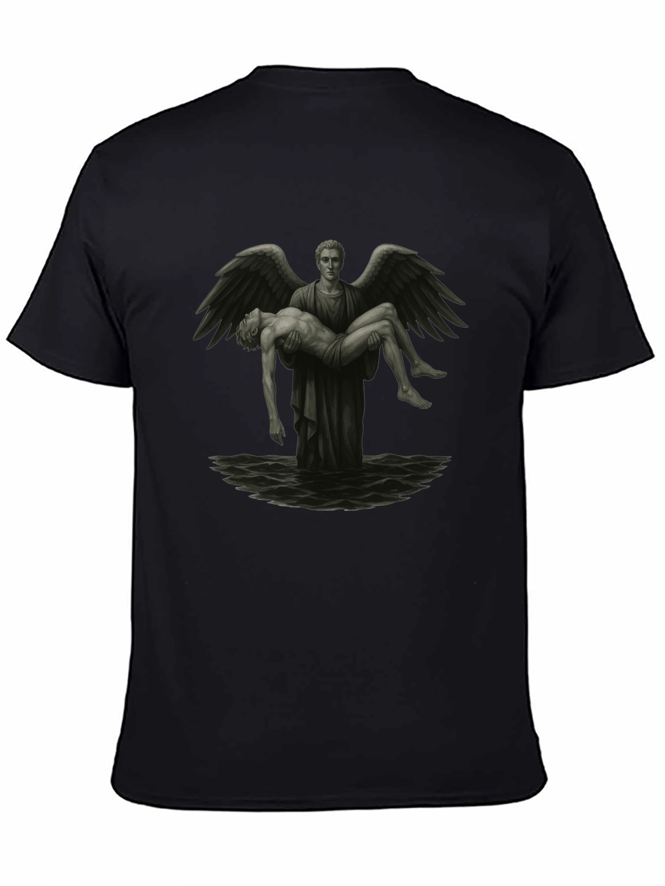 Angel Carrying Man T-Shirt - Black - 4