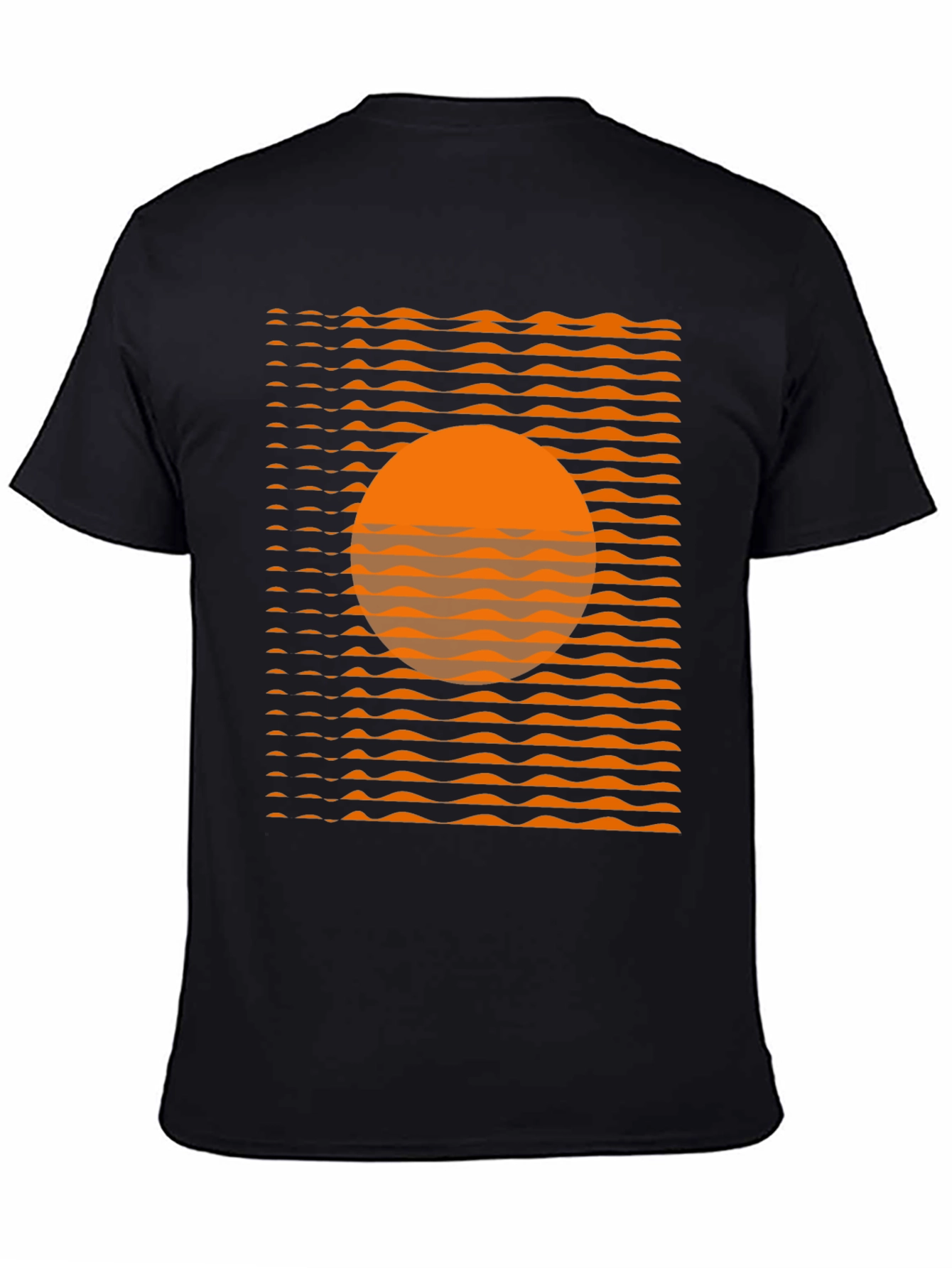 Black Retro Sunset Graphic T-Shirt view 4