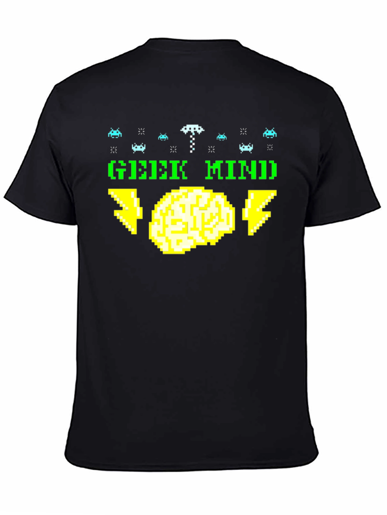 Black Geek Mind Pixel Art T-Shirt - Retro Gamer Tee view 4