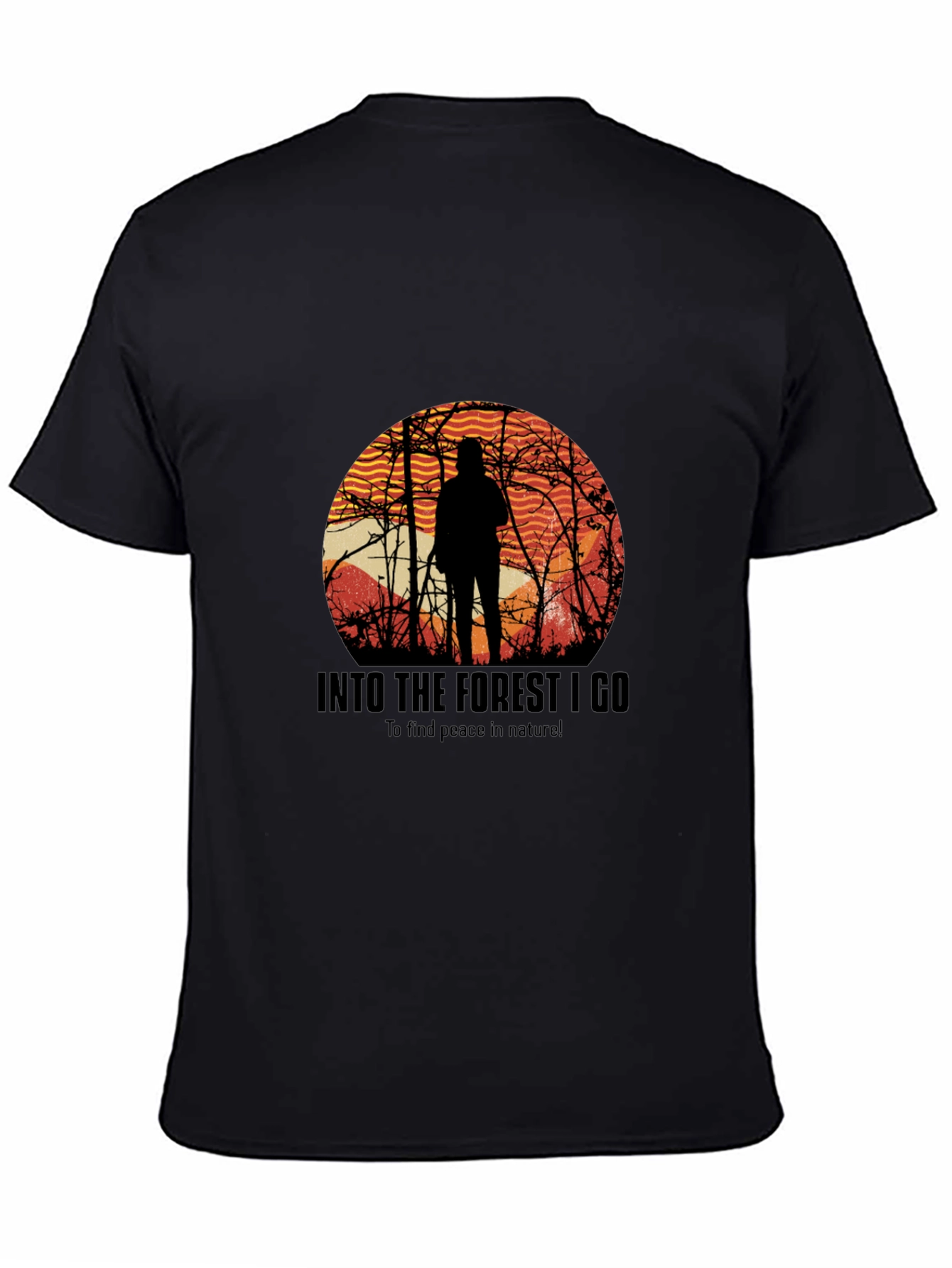 Black Into The Forest T-Shirt - Nature Graphic Tee view 4