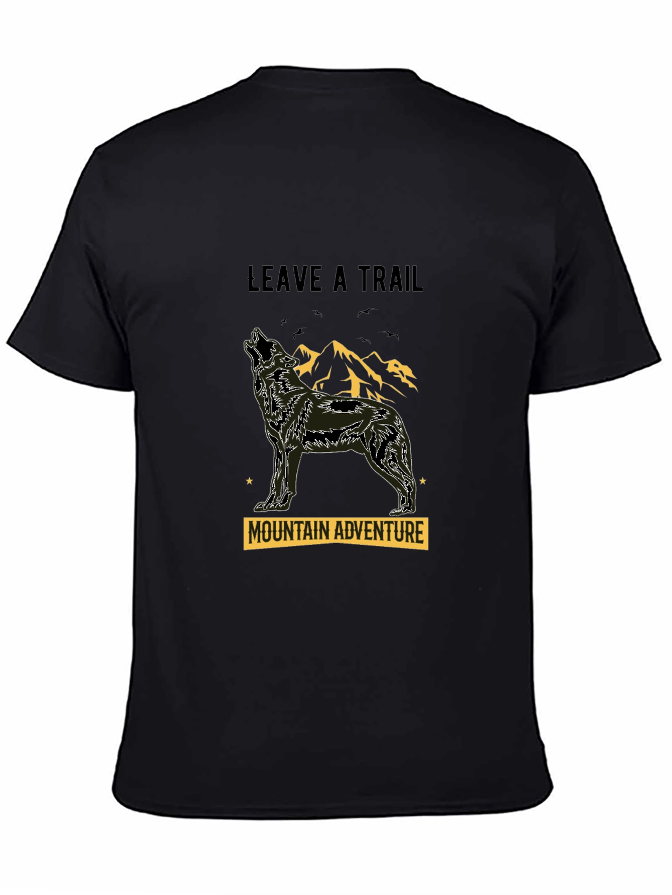 Black Black Wolf Mountain Adventure Graphic Tee view 4
