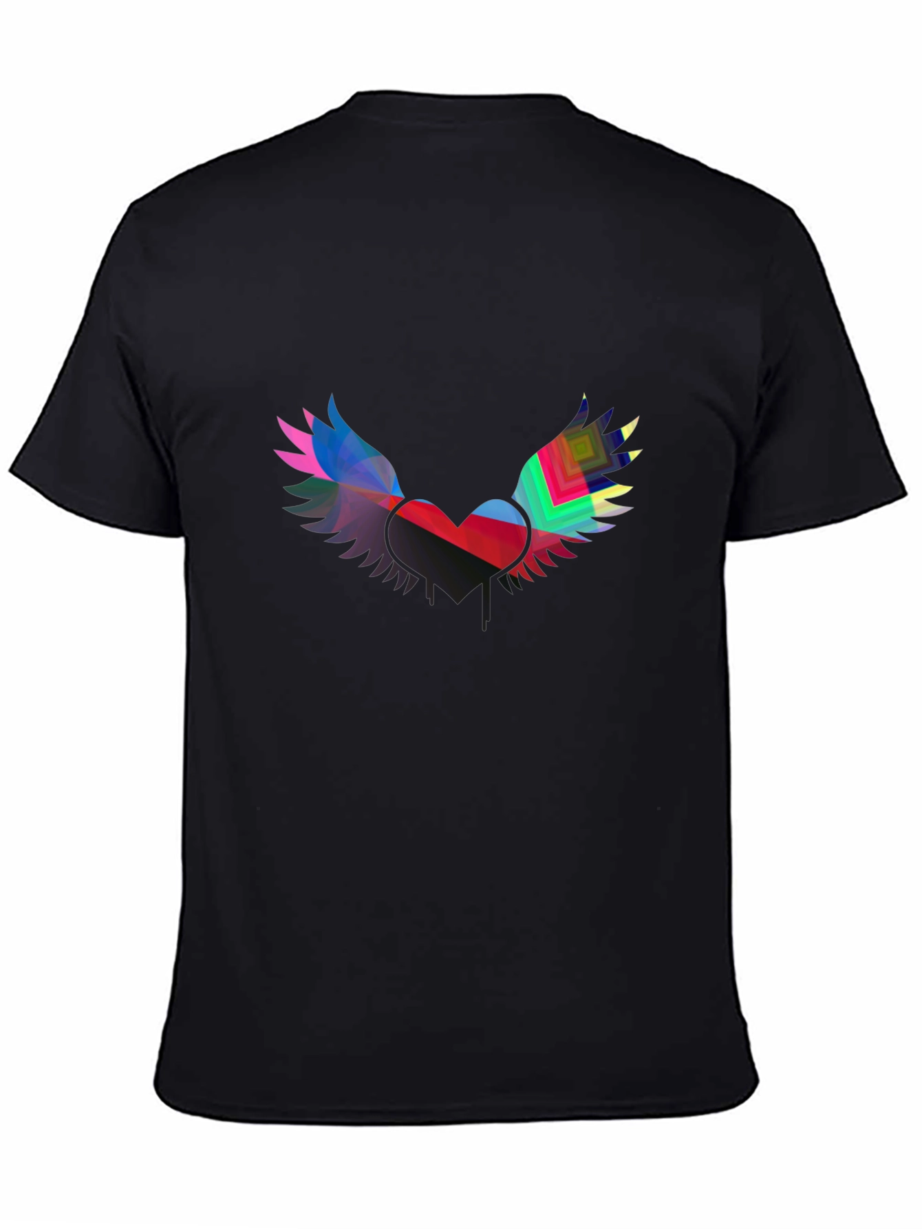 Black Winged Heart Graphic Black Tee view 4