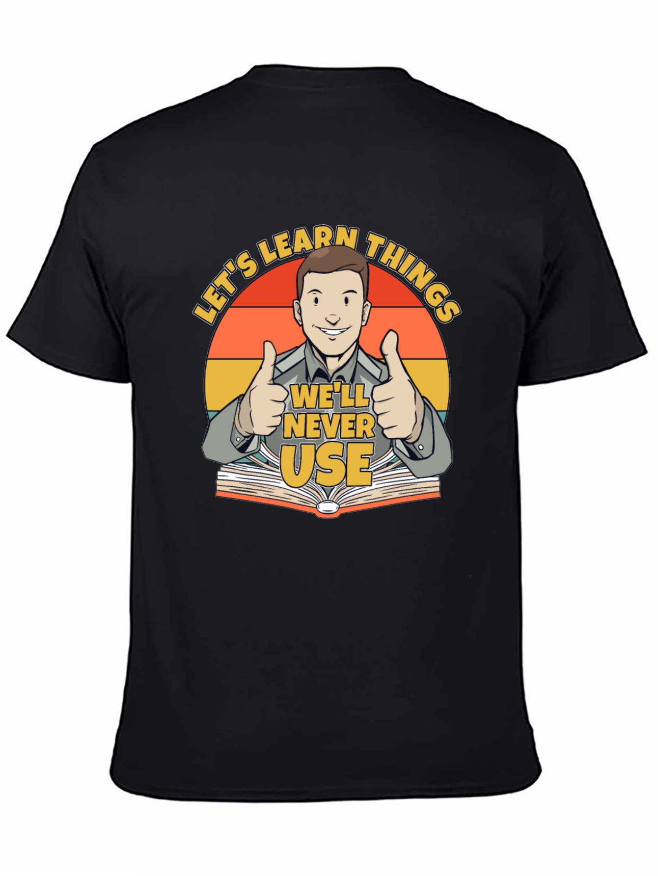 Black Funny Learn Things T-Shirt view 4