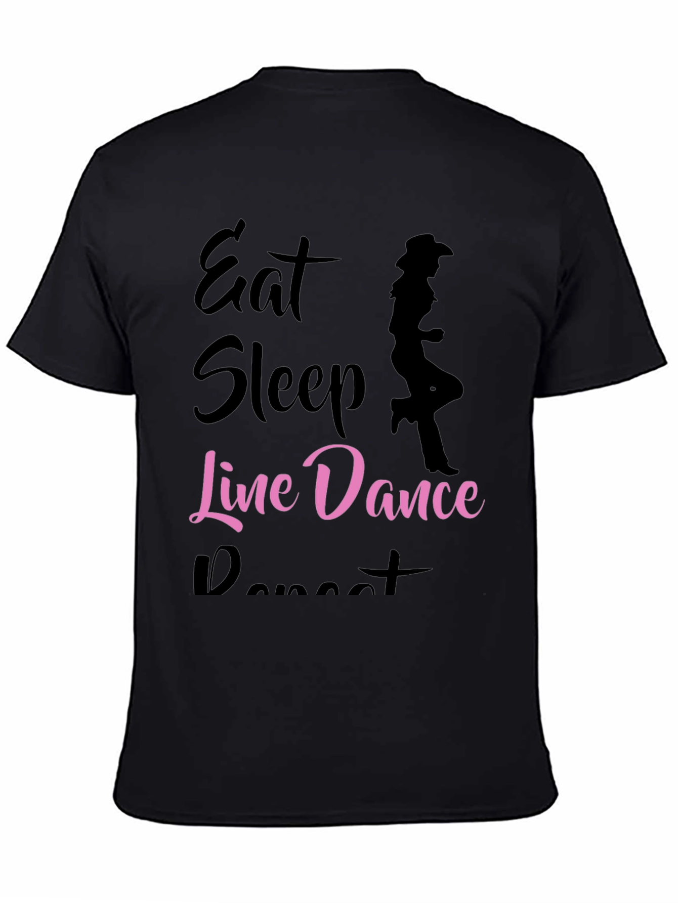 Black Eat Sleep Line Dance Repeat T-Shirt view 4