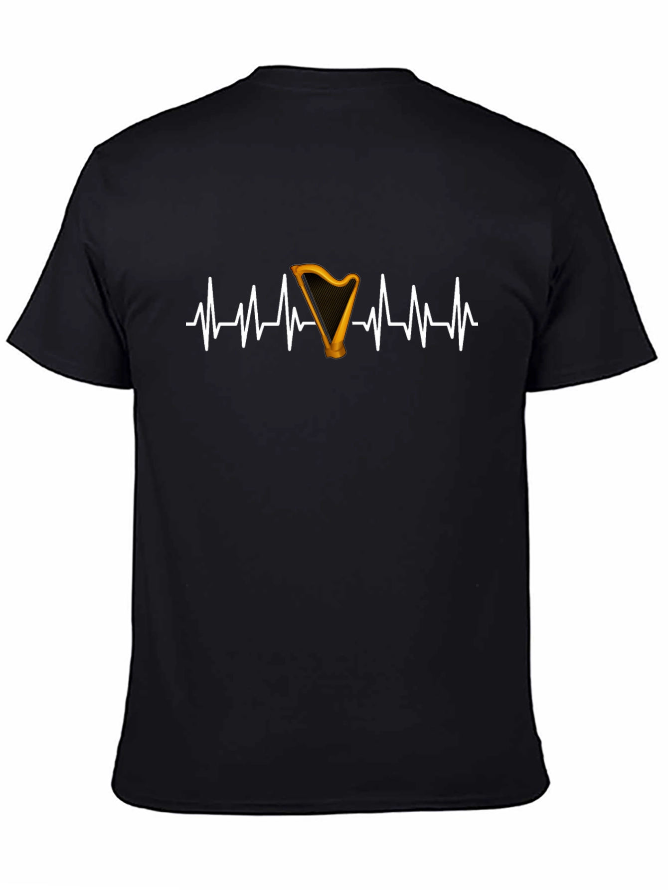 Black Harp Beat T-Shirt: Irish Music Lover Tee view 4