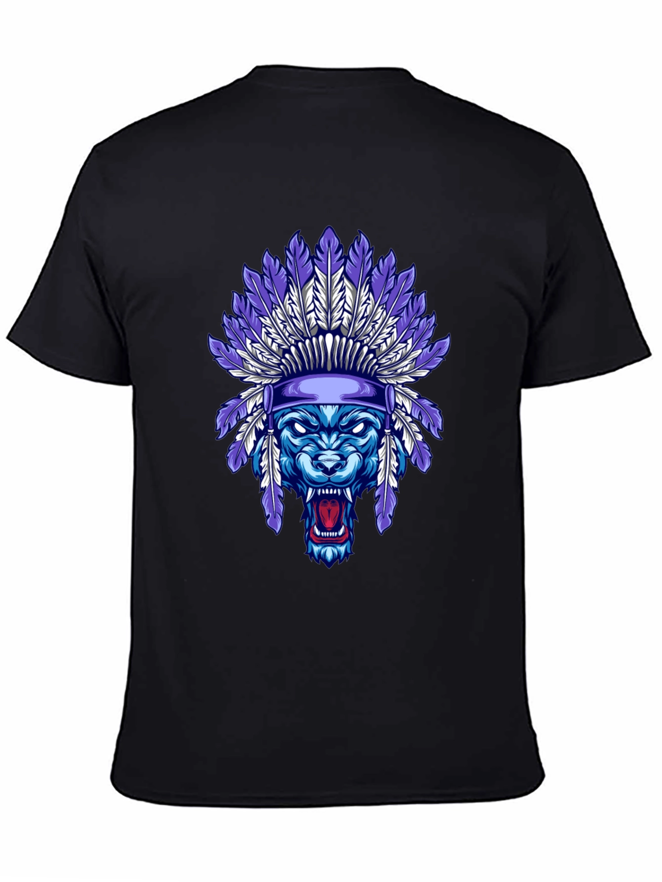 Black Wolf Headdress Graphic Tee view 4