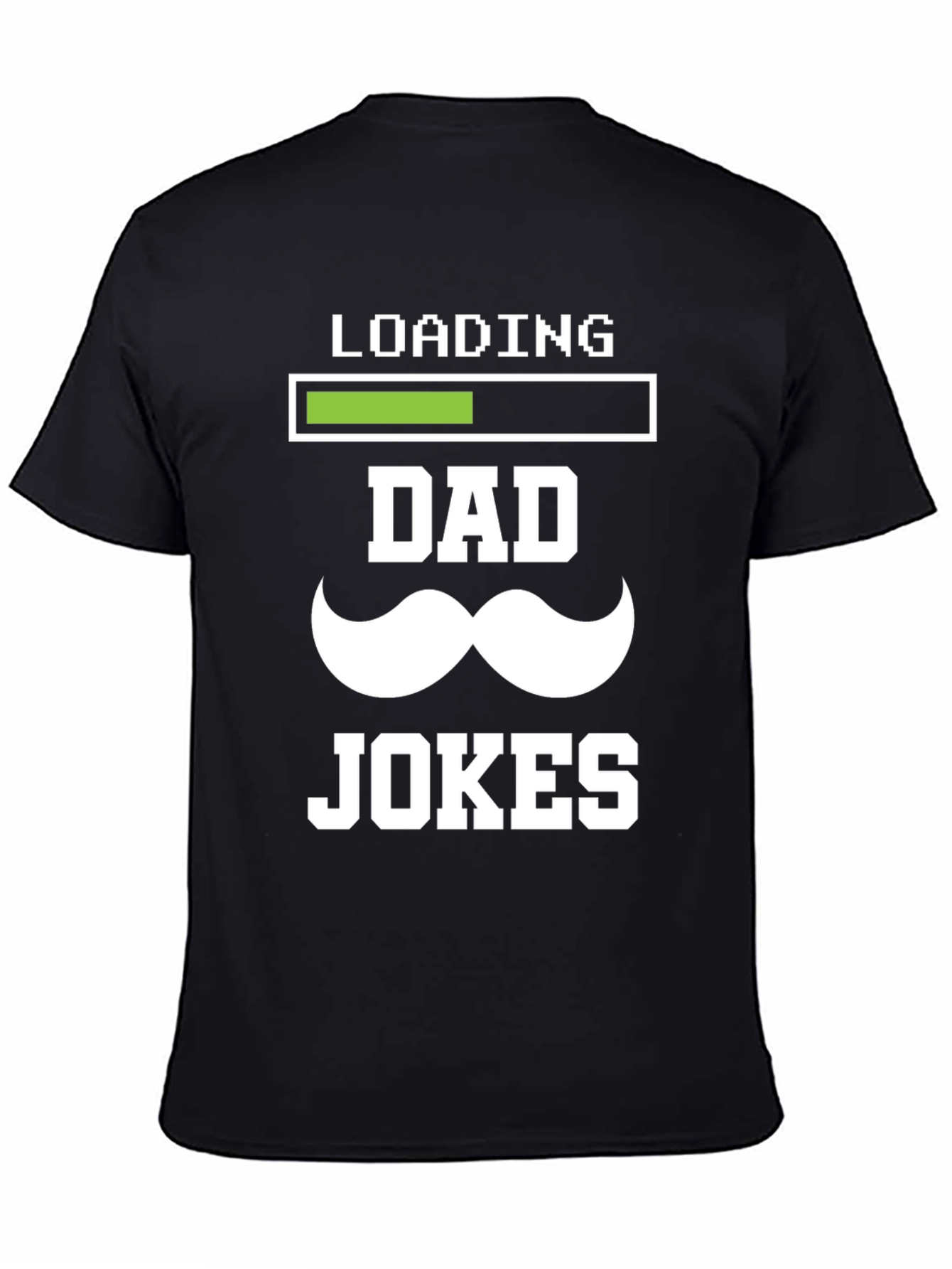 Black Dad Jokes Loading T-Shirt - Funny Father's Day Tee view 4