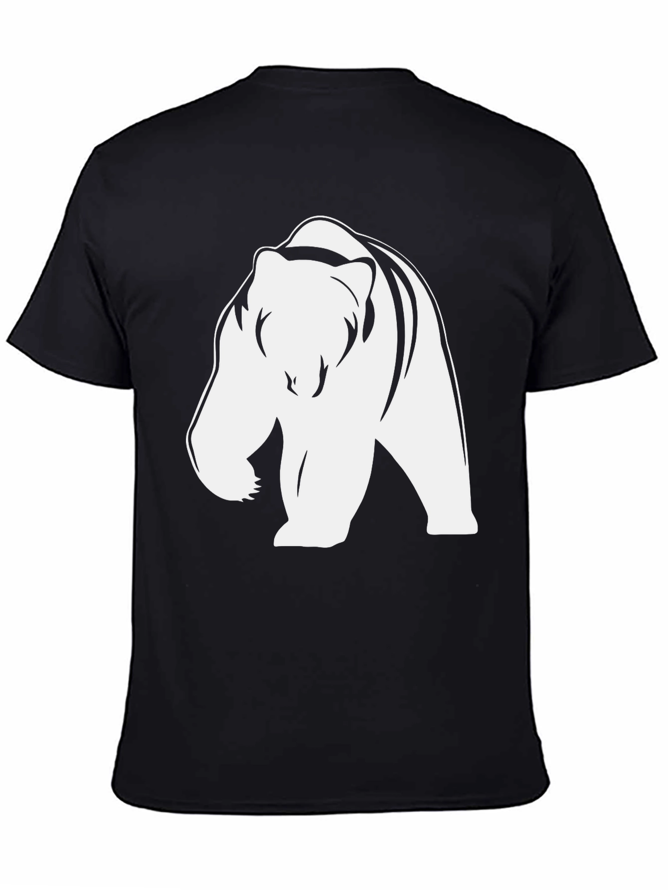 Black Bear Graphic Tee - Cool Black Cotton T-Shirt view 4