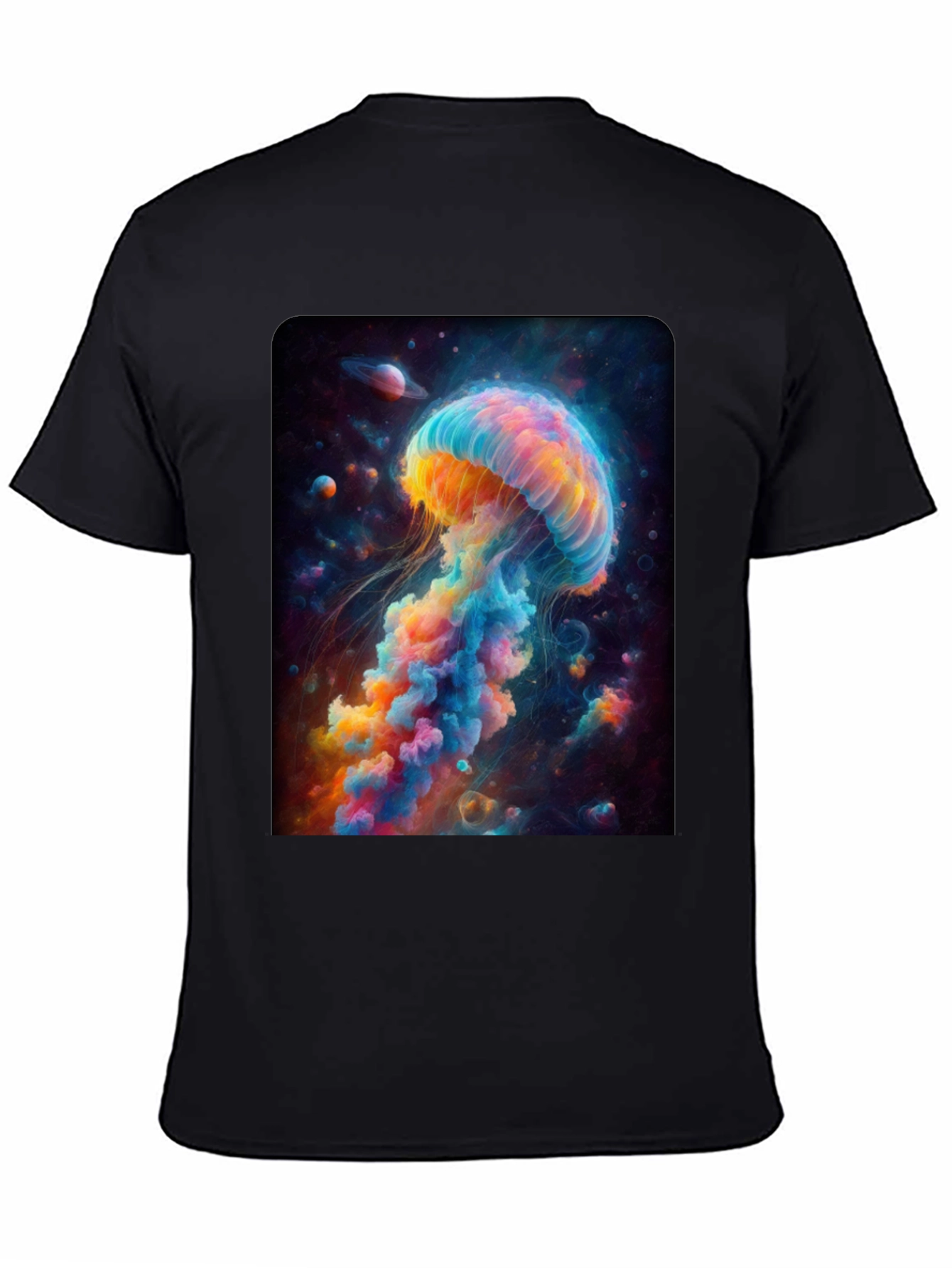 Black Space Jellyfish Graphic T-Shirt view 4