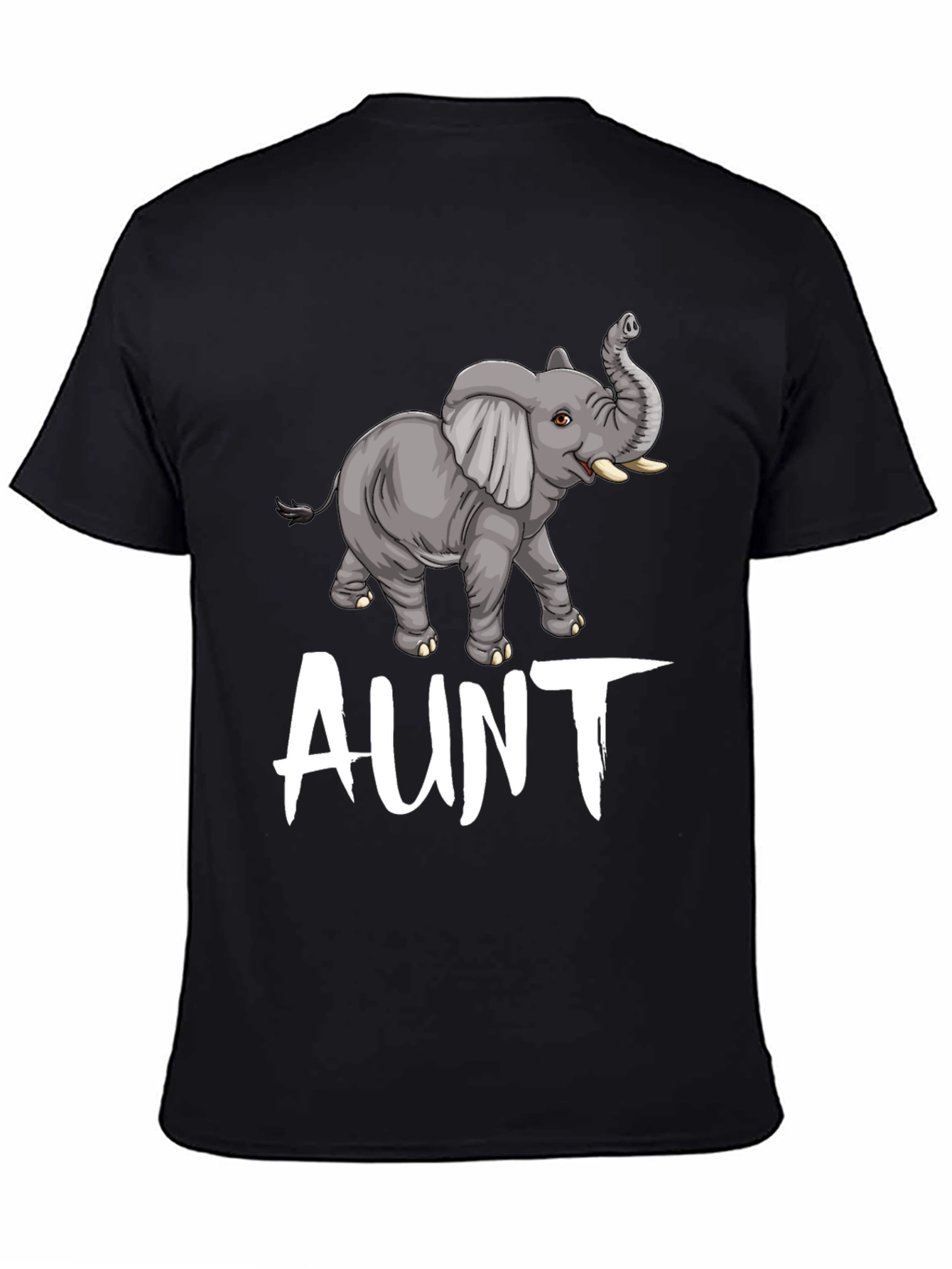 Black Elephant Aunt T-Shirt - Cute Family Tee view 4