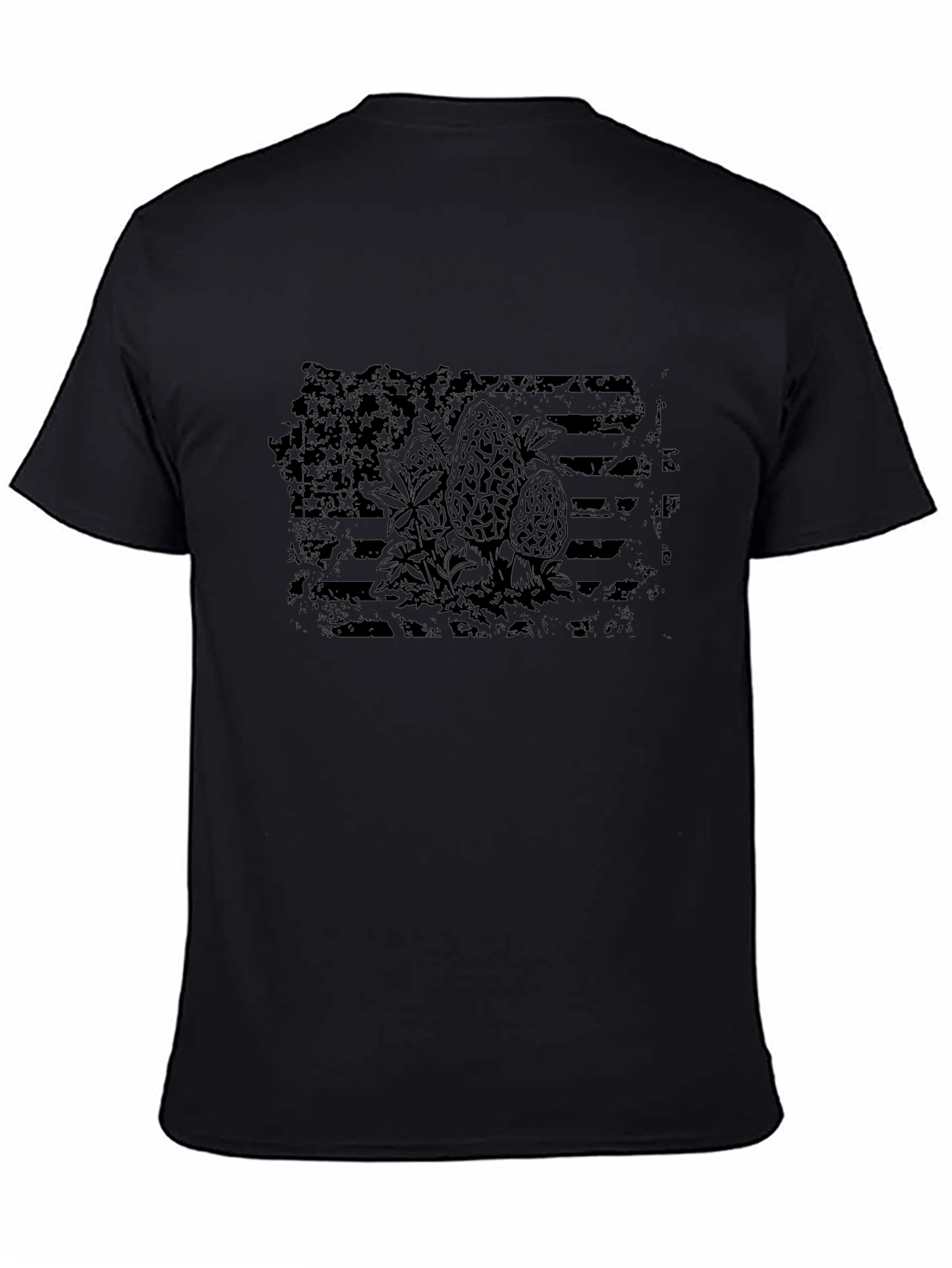 Black American Flag Morels Graphic T-Shirt view 4