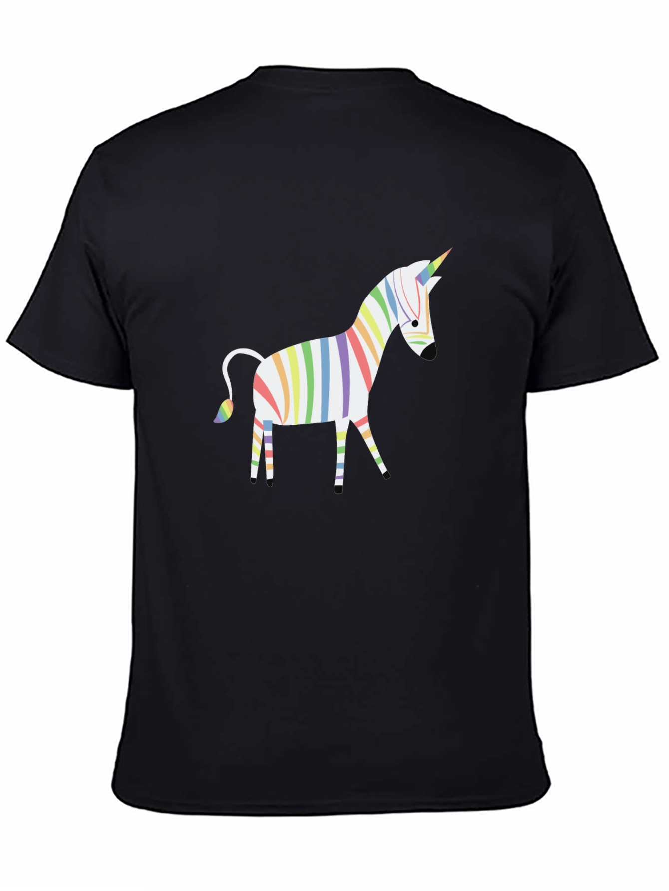Black Rainbow Unicorn T-Shirt view 4