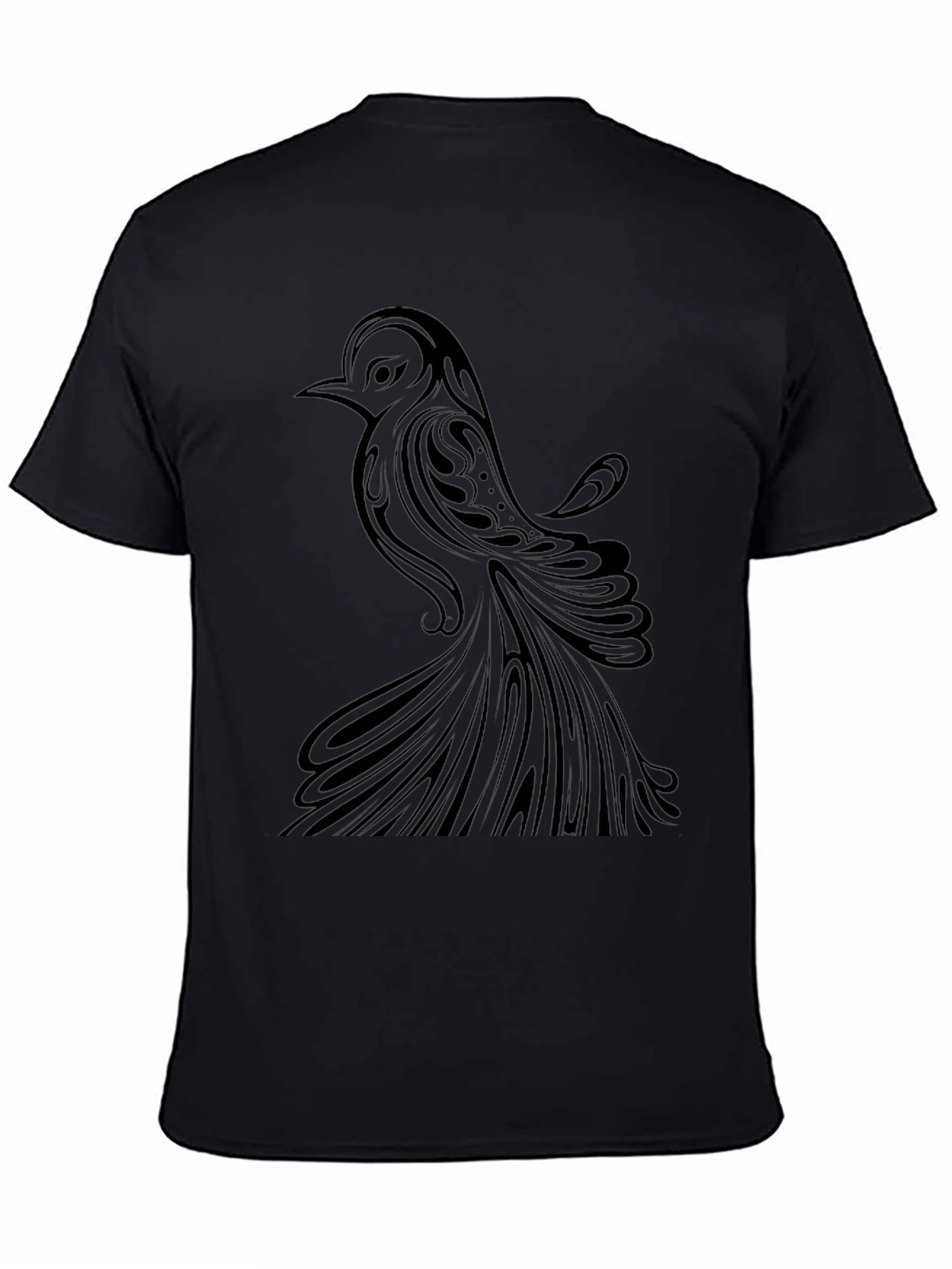 Black Bird Graphic Print T-Shirt view 4