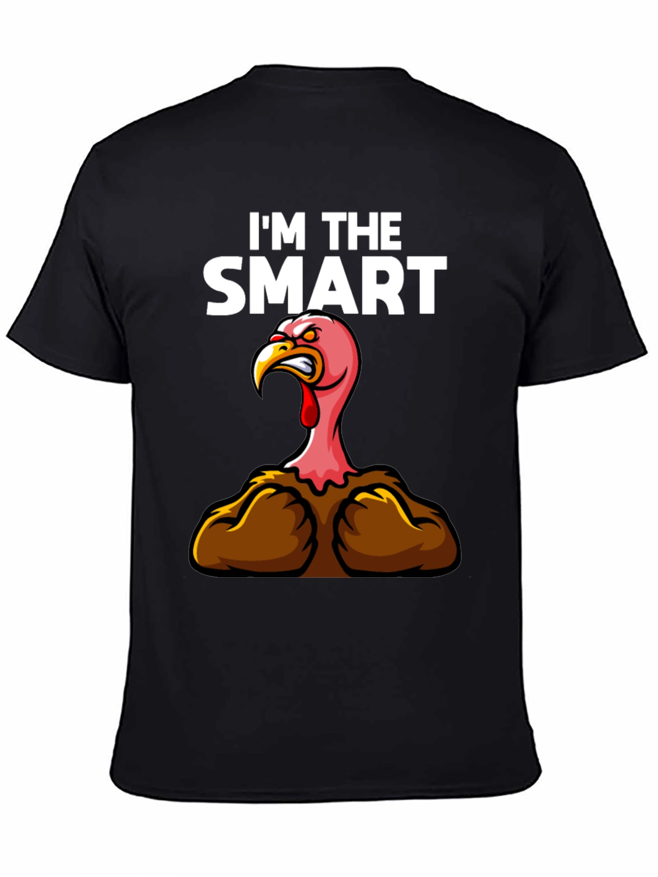 Black Funny "I'm The Smart" Turkey Thanksgiving T-Shirt view 4