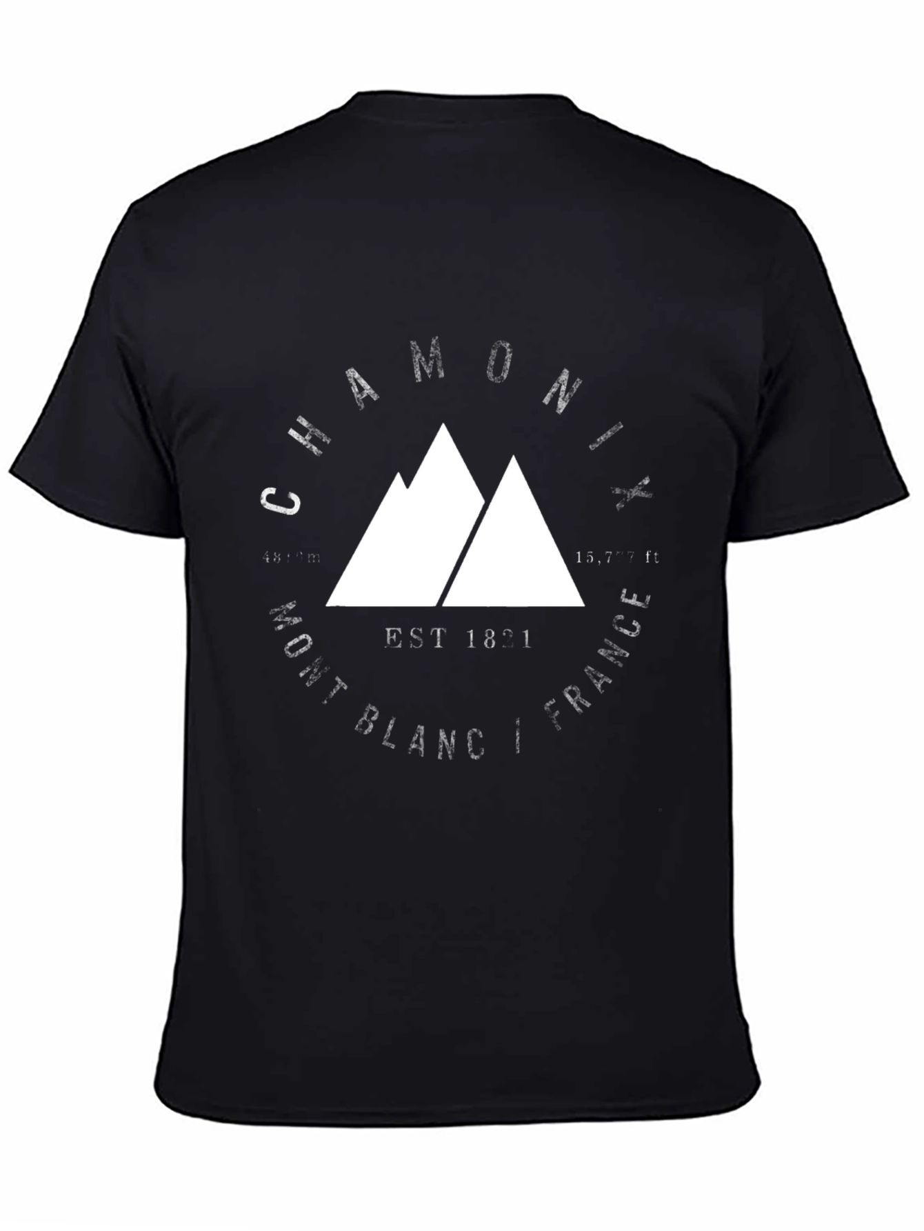 Black Chamonix Mont Blanc Graphic T-Shirt view 4