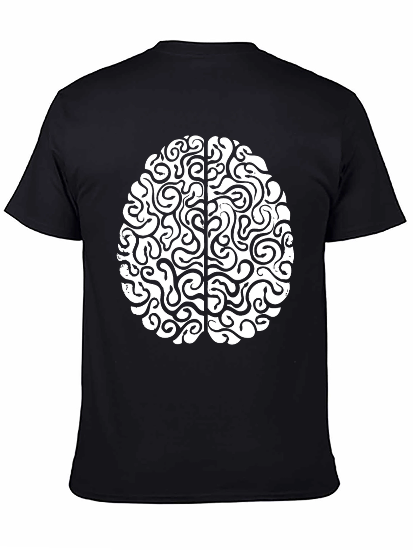 Black Brain Graphic Tee - Mens Casual Black T-Shirt view 4