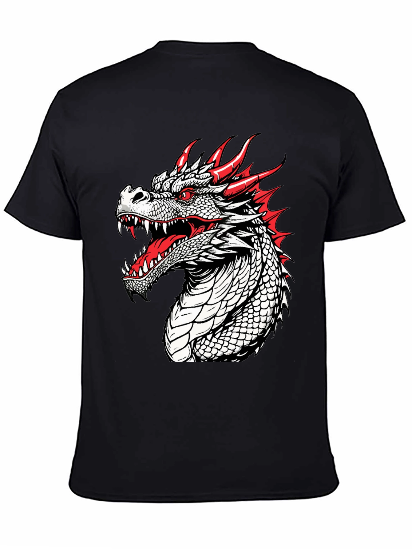 Black Dragon Graphic T-Shirt - Fierce and Bold Design view 4