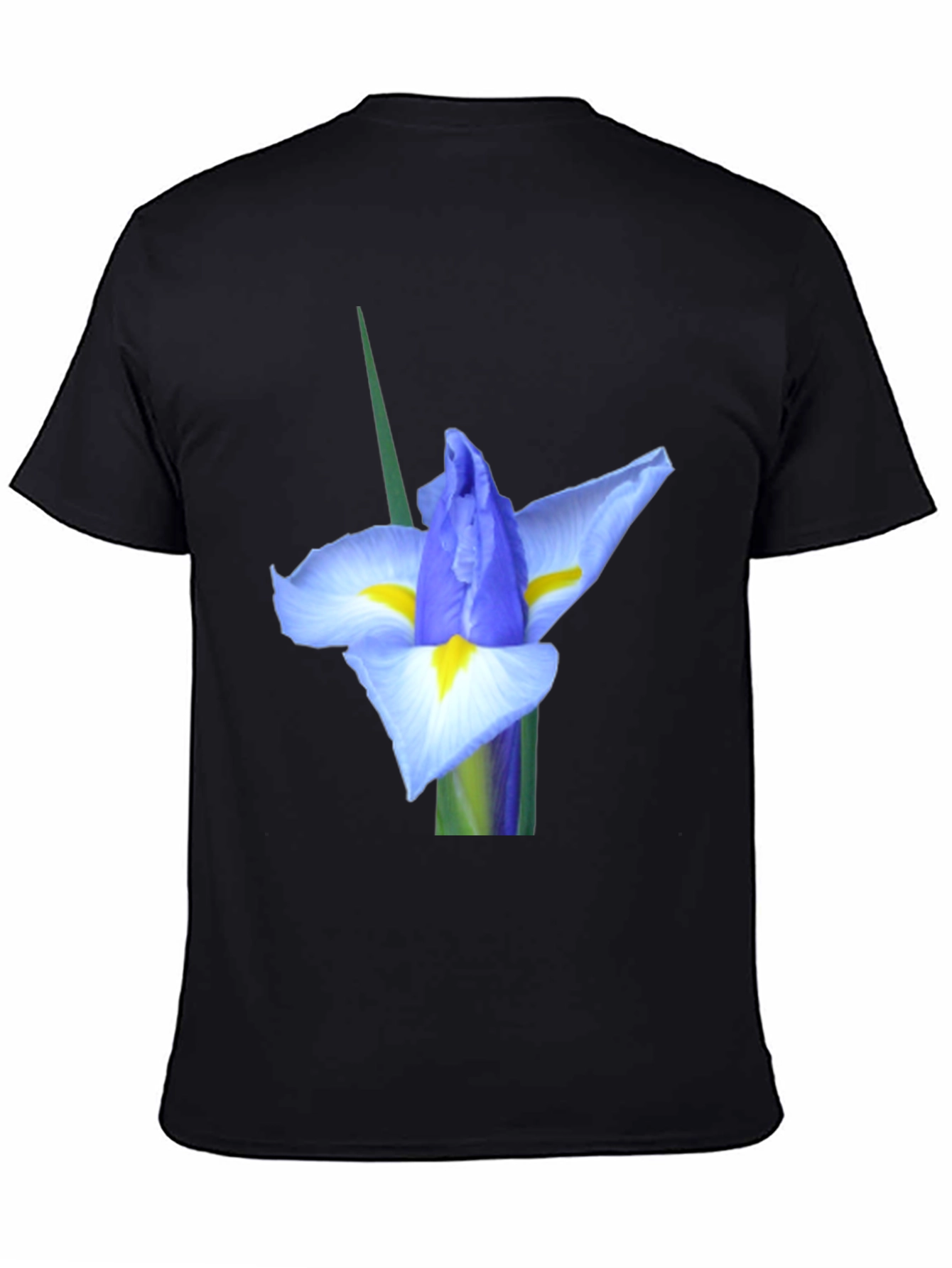 Black Iris Flower Graphic Tee - Black view 4